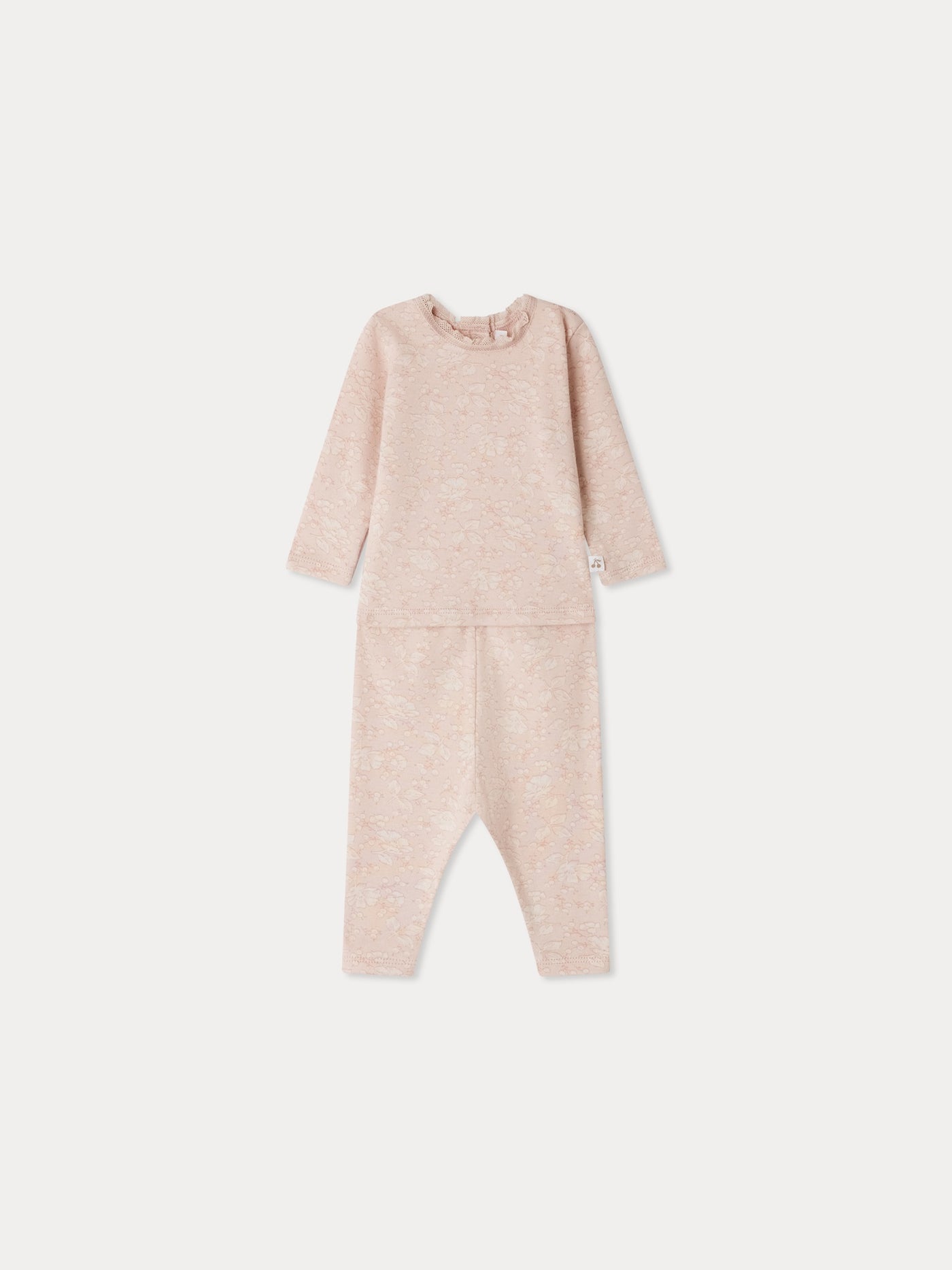 Genna printed set with lace collar in organic cotton