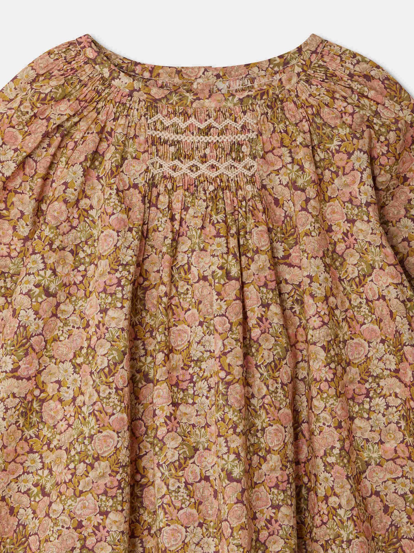 Combinaison Jia smockée en tissu Liberty en coton biologique