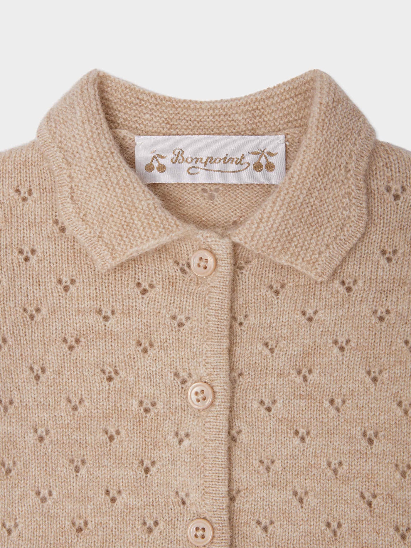 Jade cashmere pointelle collar set