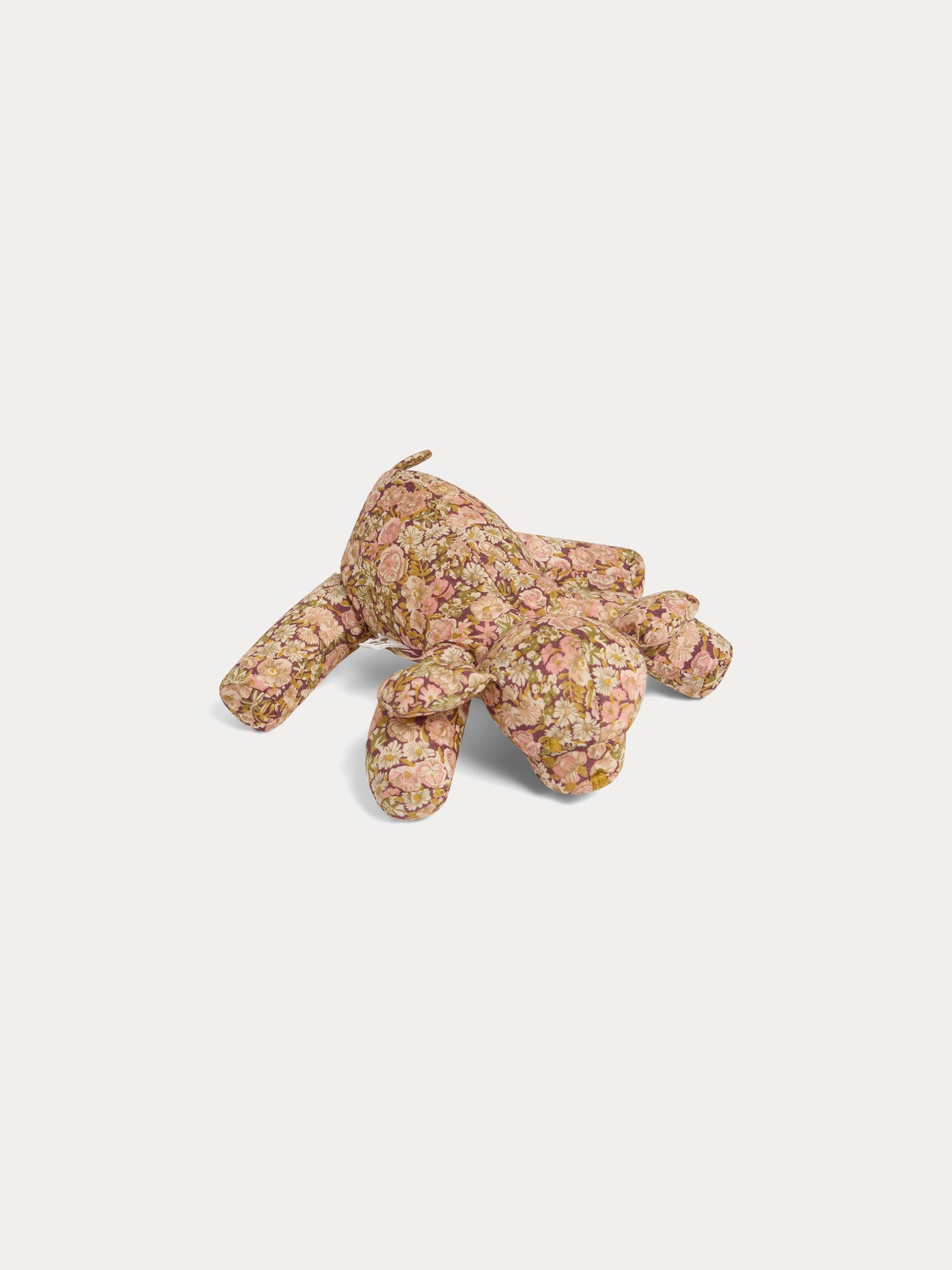 Doudou Aimée chien en tissu Liberty rose en coton biologique