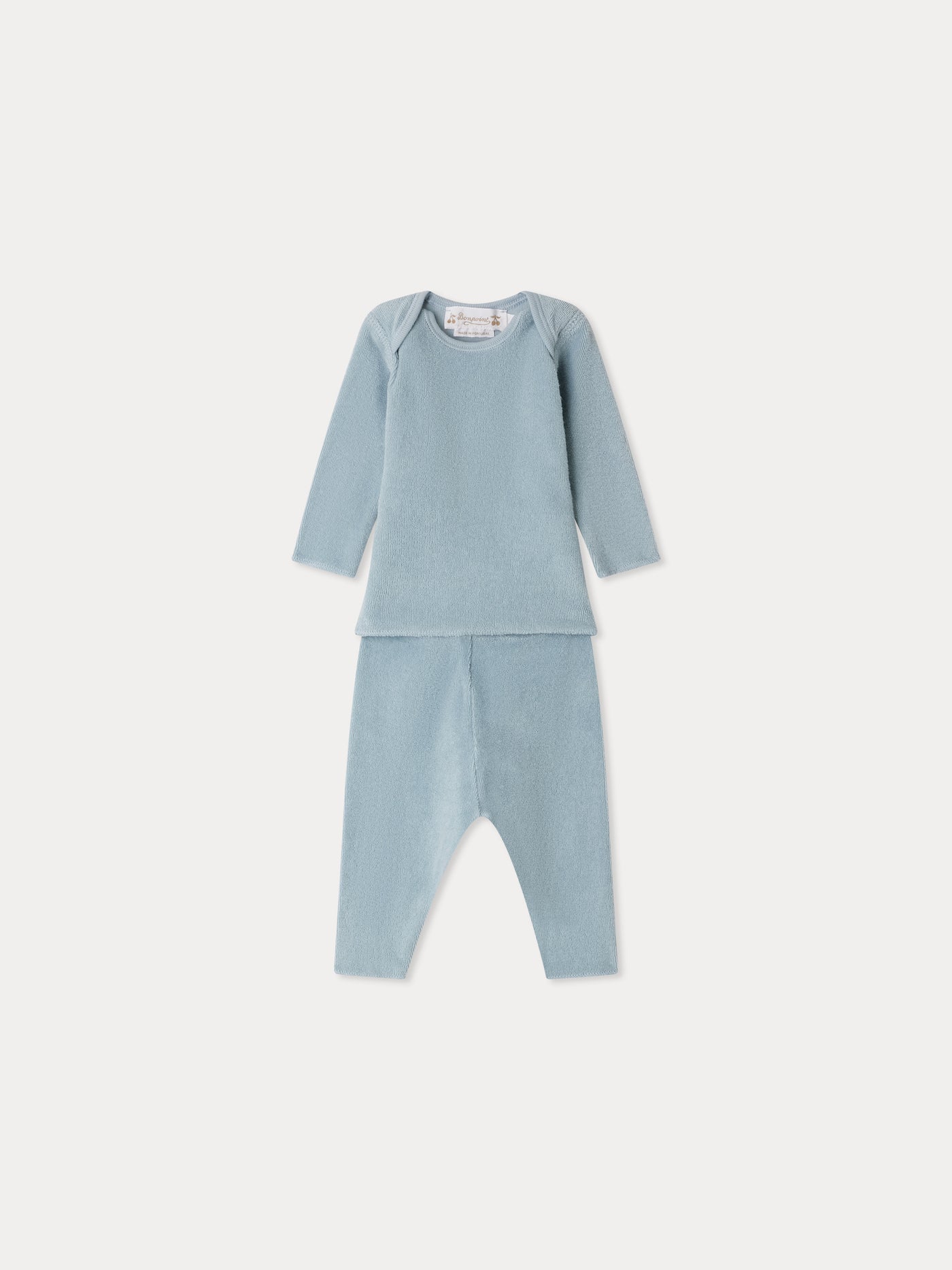 Completo in spugna con scollo all'americana in cotone biologico Timi