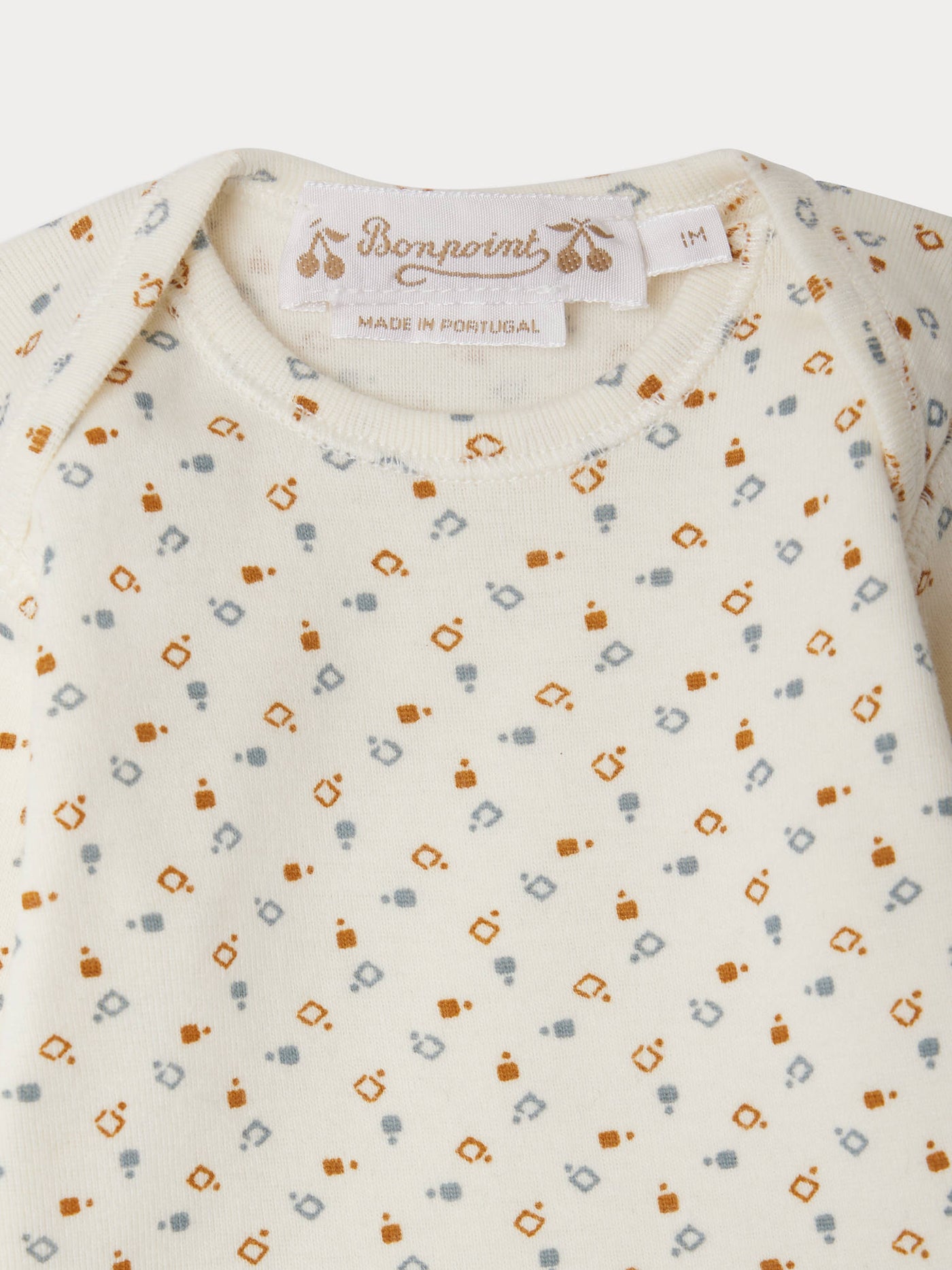 Completo stampato Timi con scollo all'americana in cotone biologico
