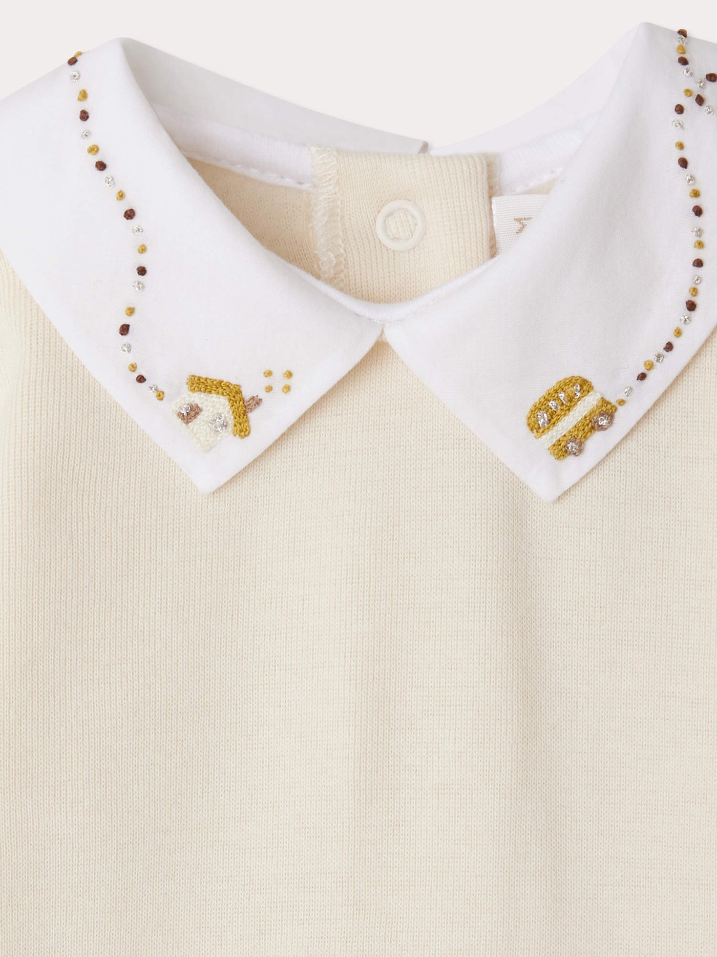 Body Septembre avec col brodé maison en coton biologique