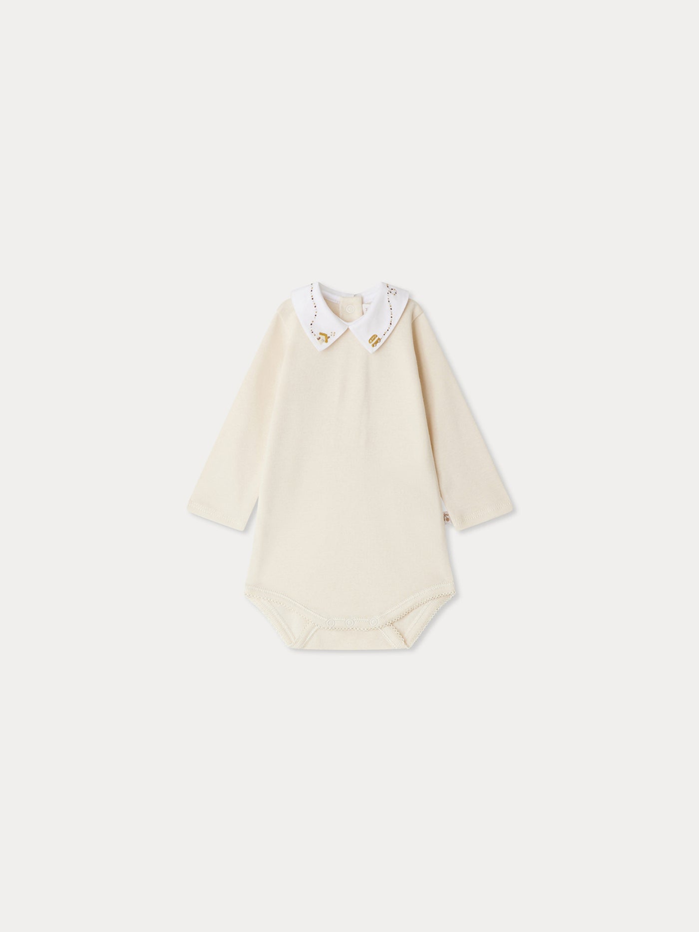 Body Septembre avec col brodé maison en coton biologique