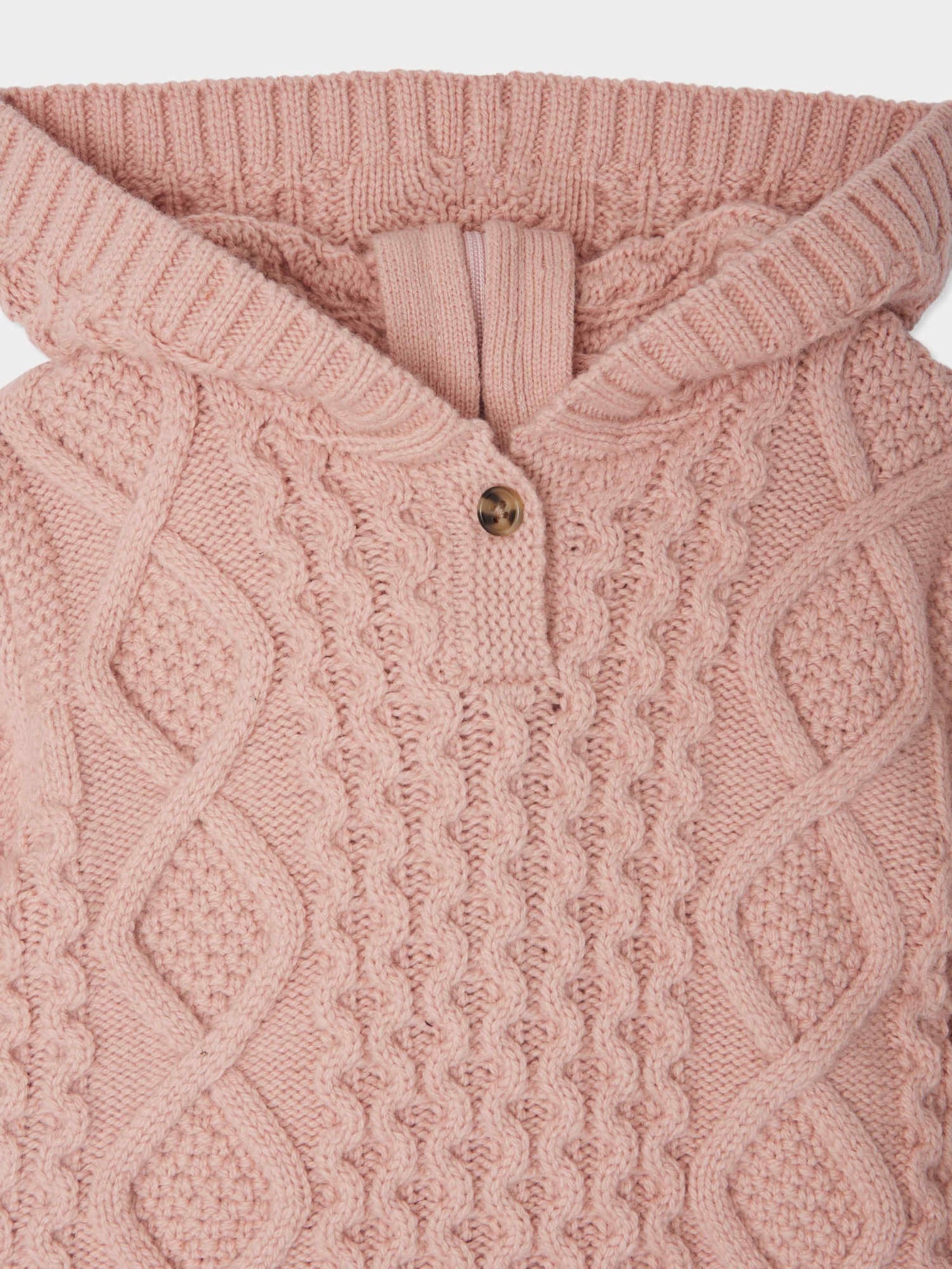 Tainy pink hooded wool burnous