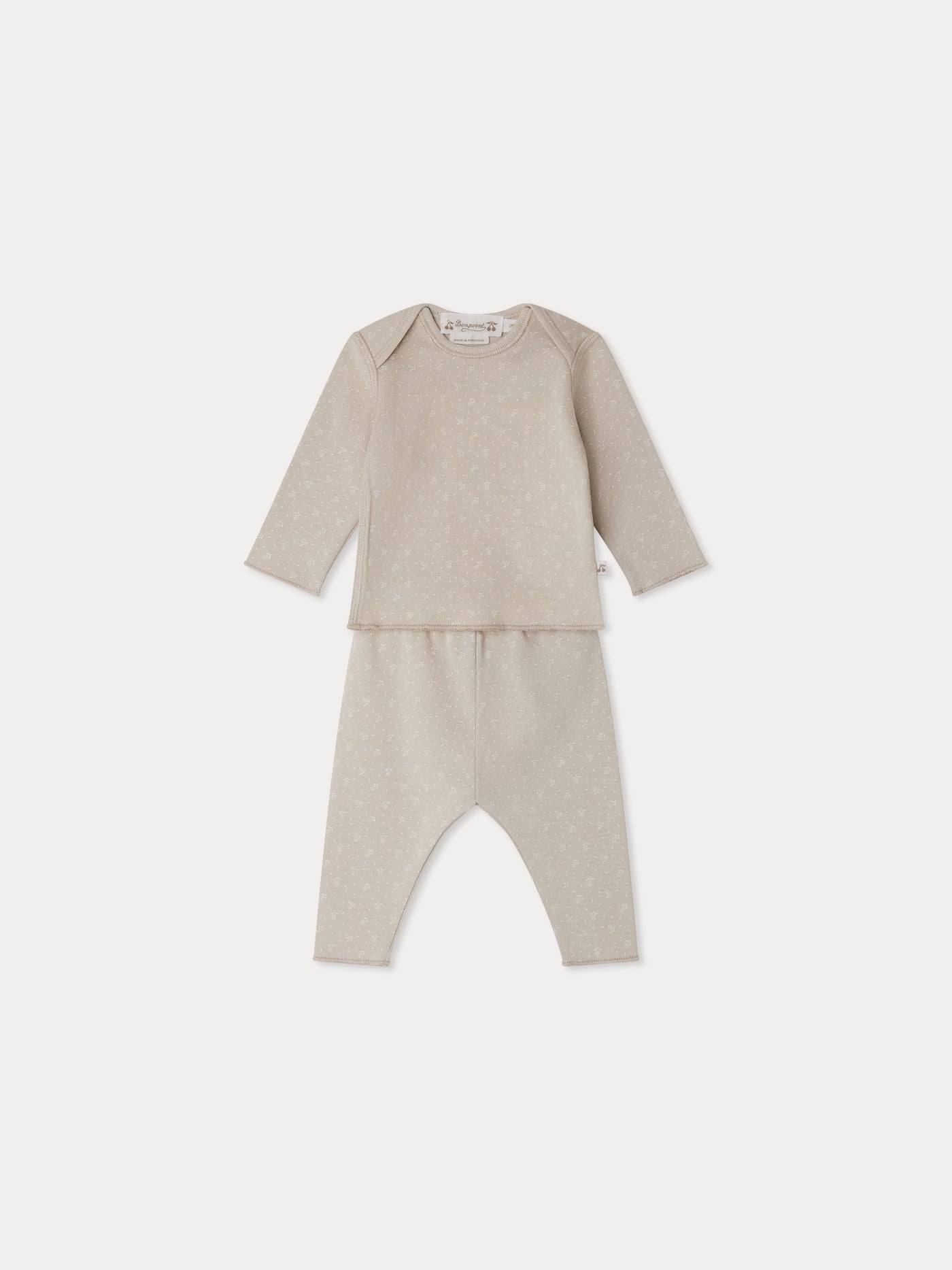 Bedrucktes Set Timi mit amerikanischem Ausschnitt aus Bio-Baumwolle