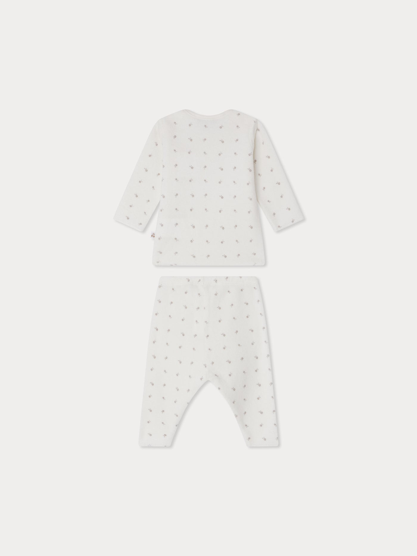 Timi printed terry set with American neckline in organic cotton
