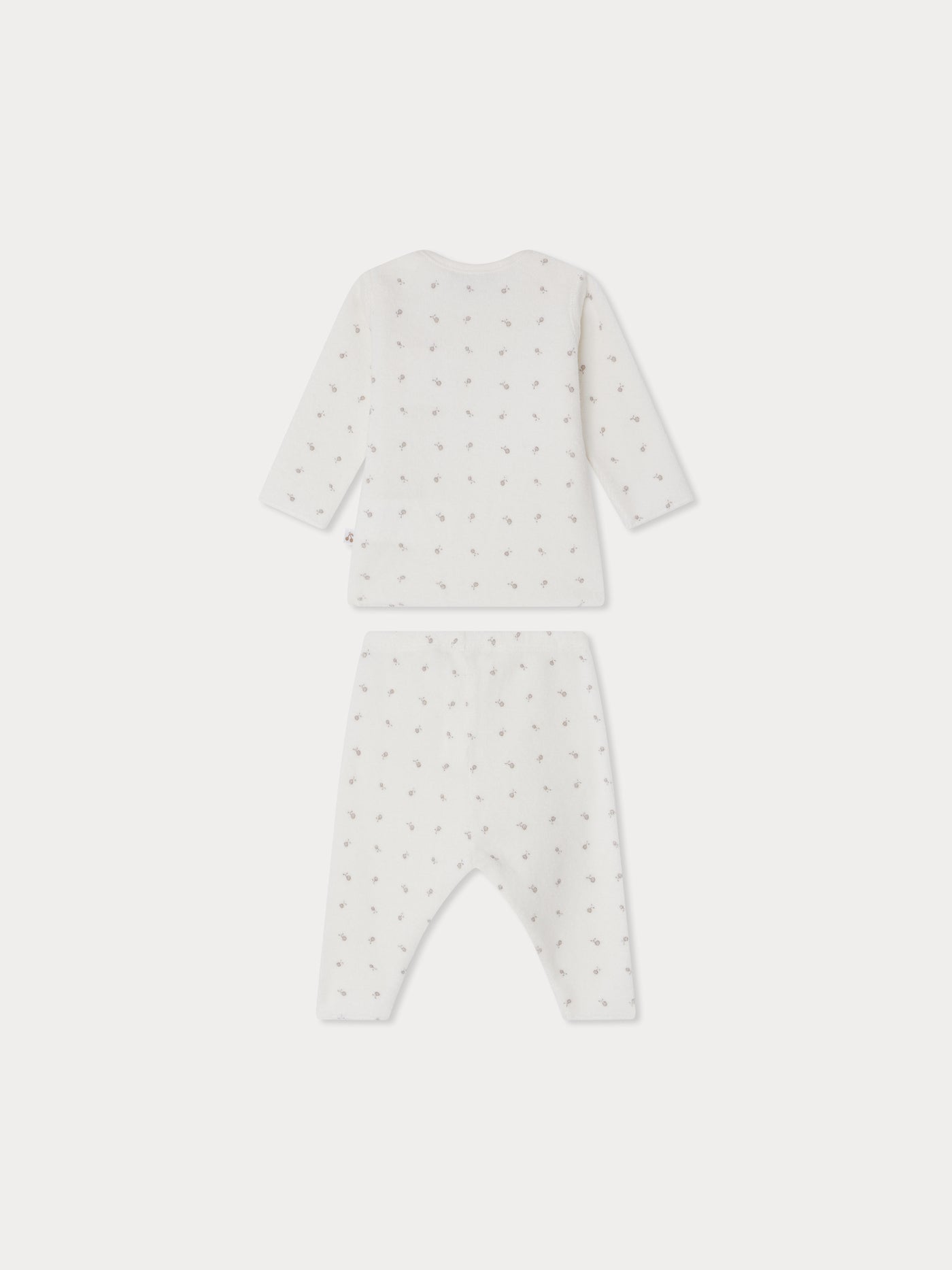Timi printed terry set with American neckline in organic cotton