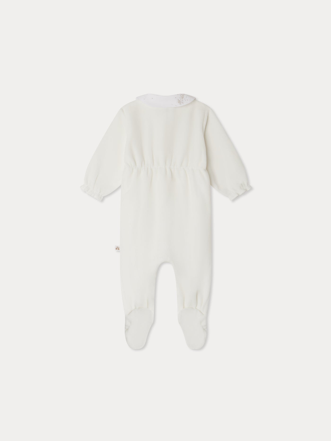 Pyjama velours Tintina avec col brodé étoiles et lunes en velours