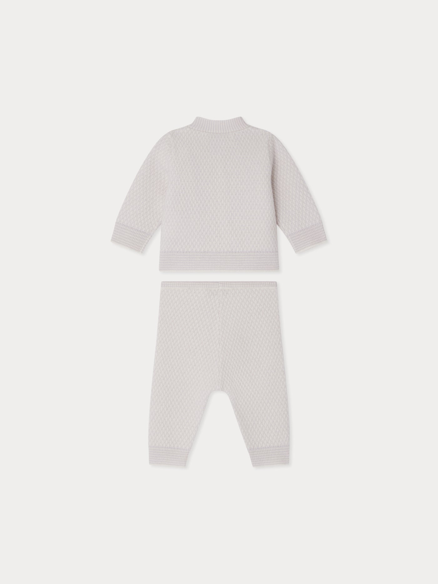 Jahiel V-neck set with fancy cashmere knit