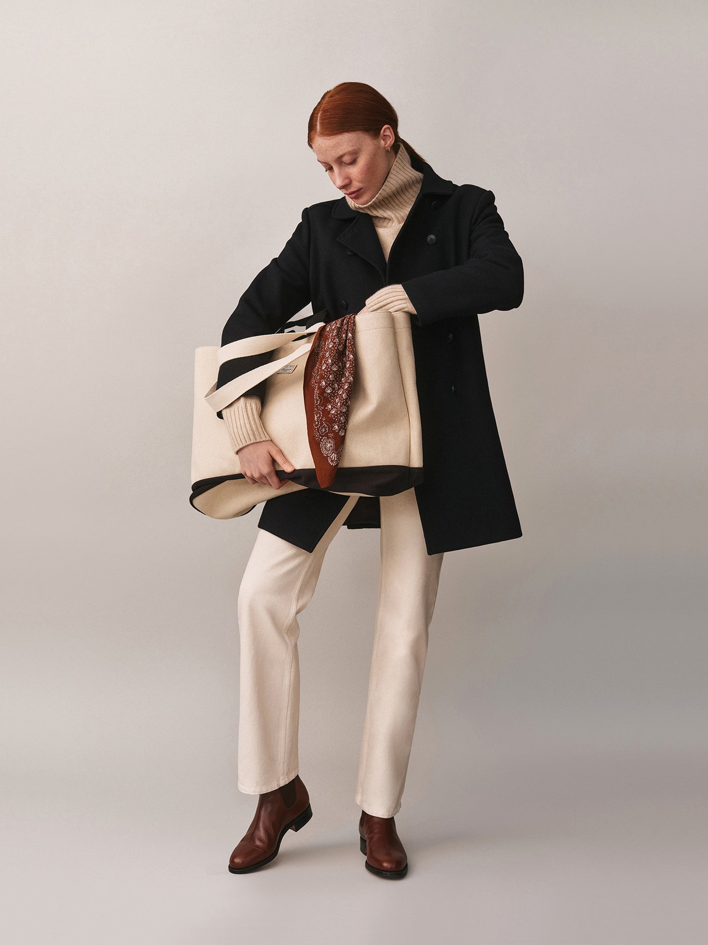 Janvière-Tasche mit doppelten Baumwollgriffen