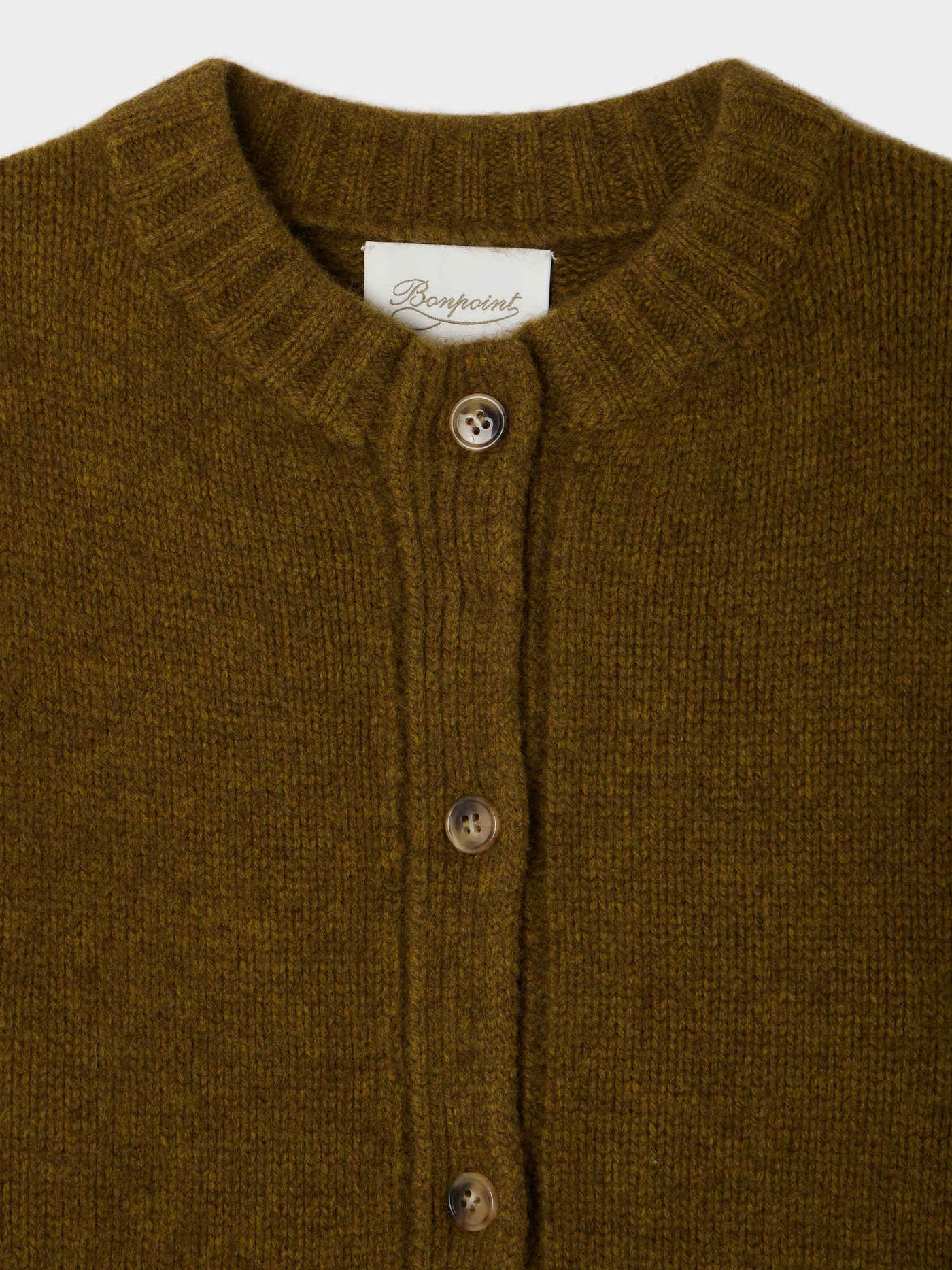Duncan – Khakifarbene Strickjacke mit Taschen