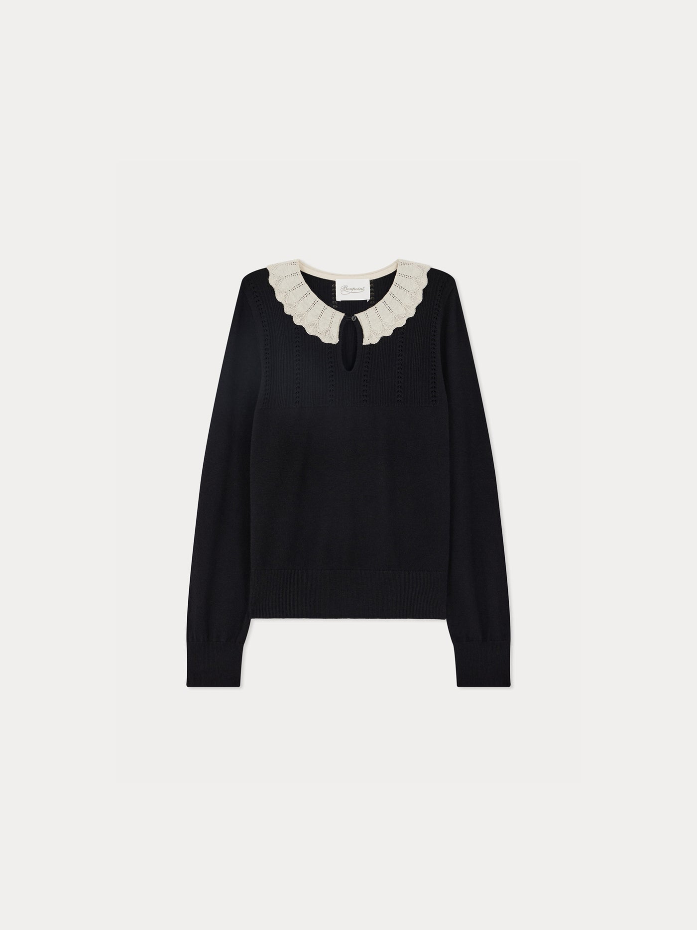 Jimina-Pullover mit Woll- und Seidenkragen