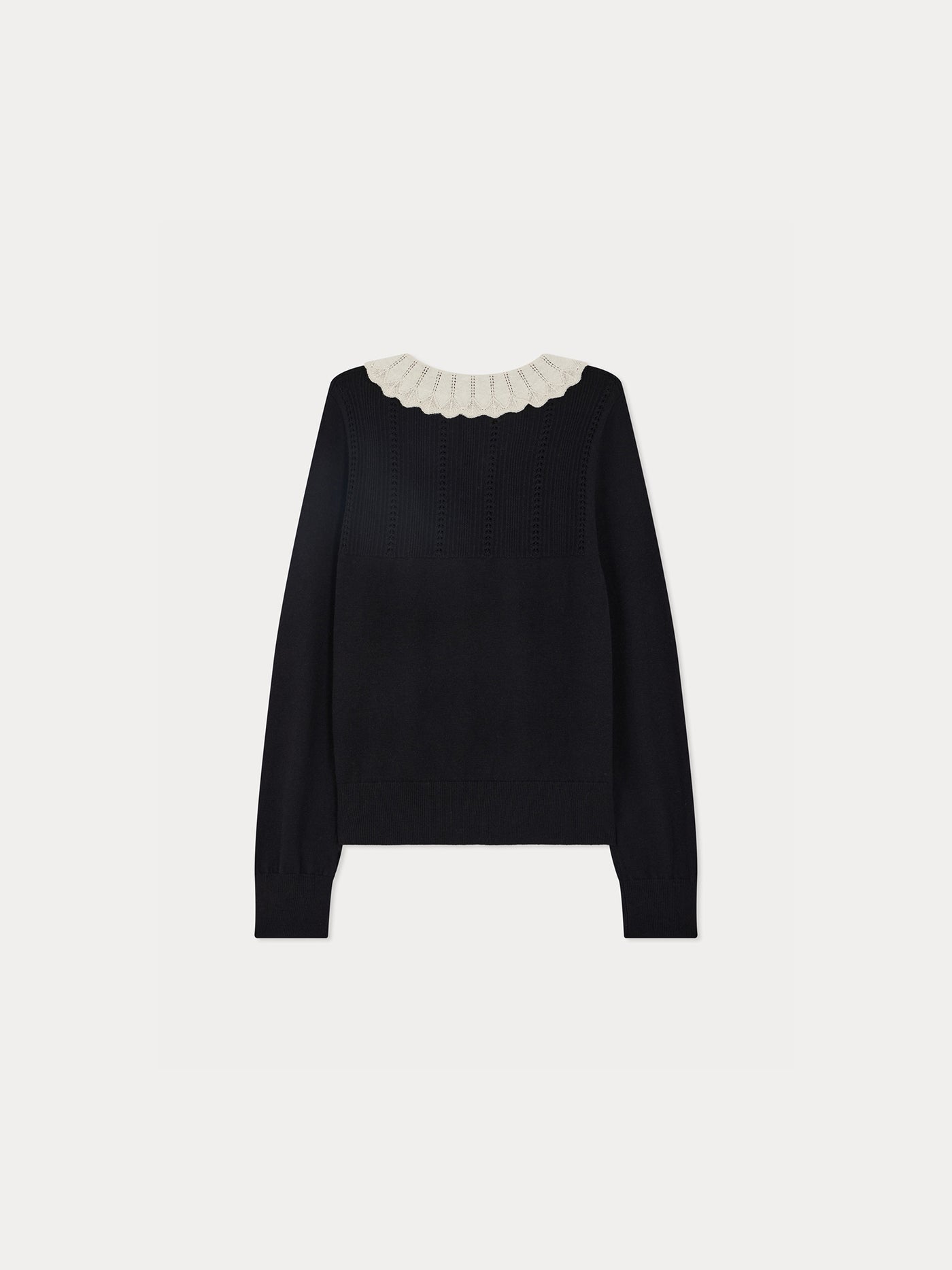 Jimina-Pullover mit Woll- und Seidenkragen