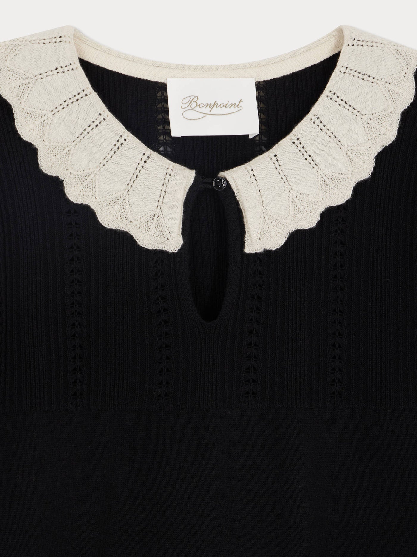 Jimina-Pullover mit Woll- und Seidenkragen