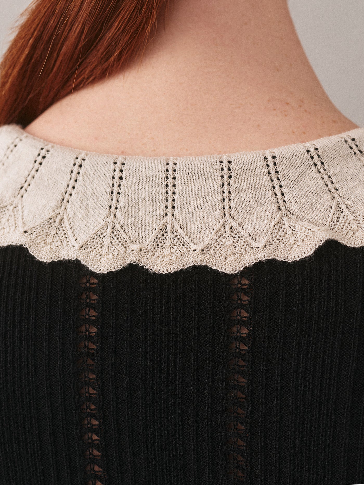 Jimina-Pullover mit Woll- und Seidenkragen