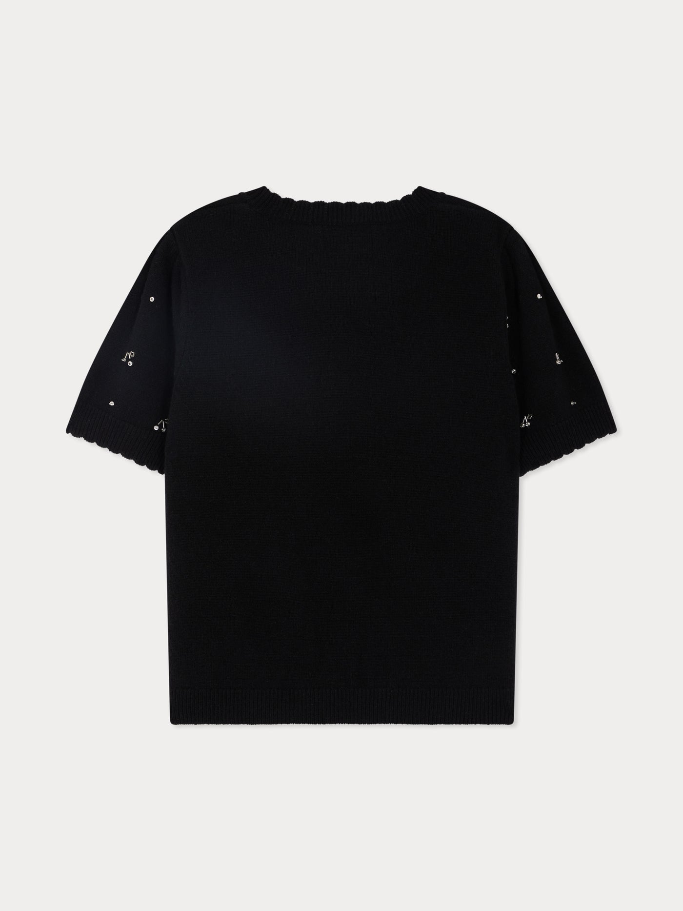 Jossia sweater with cherry pearl embroidery in wool and cashmere