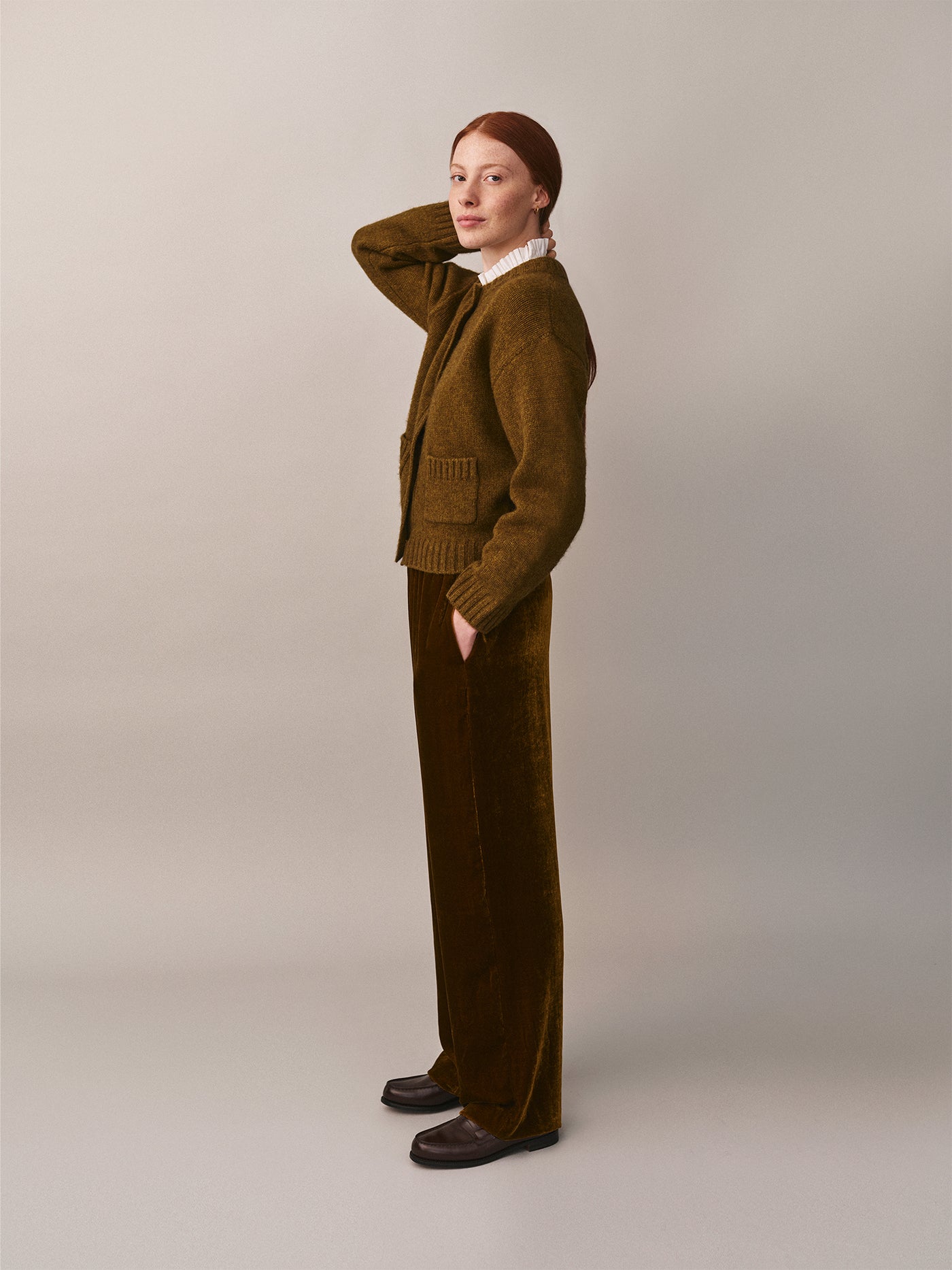 Jamais pantaloni di velluto di seta
