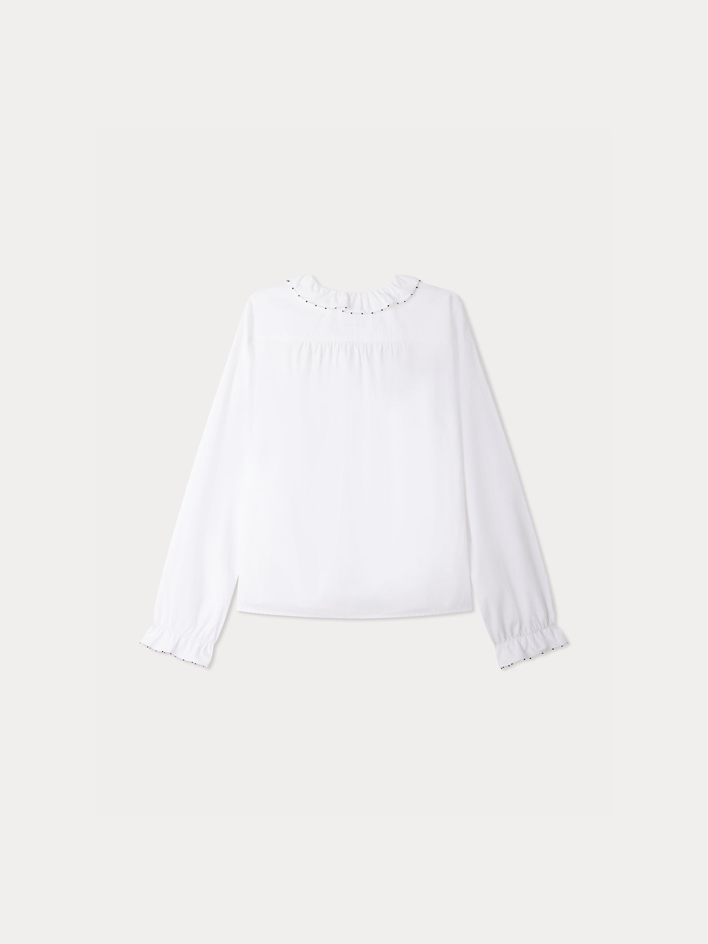 Joba blouse with embroidered collar in organic cotton