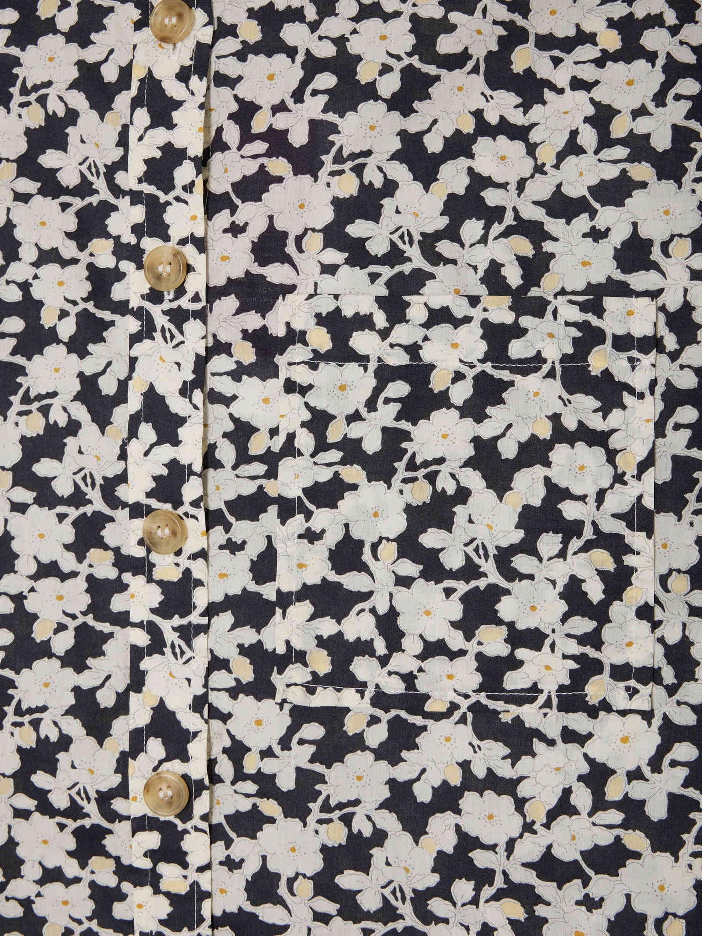 Bluse Monceau aus schwarzem Liberty-Stoff aus Bio-Baumwolle