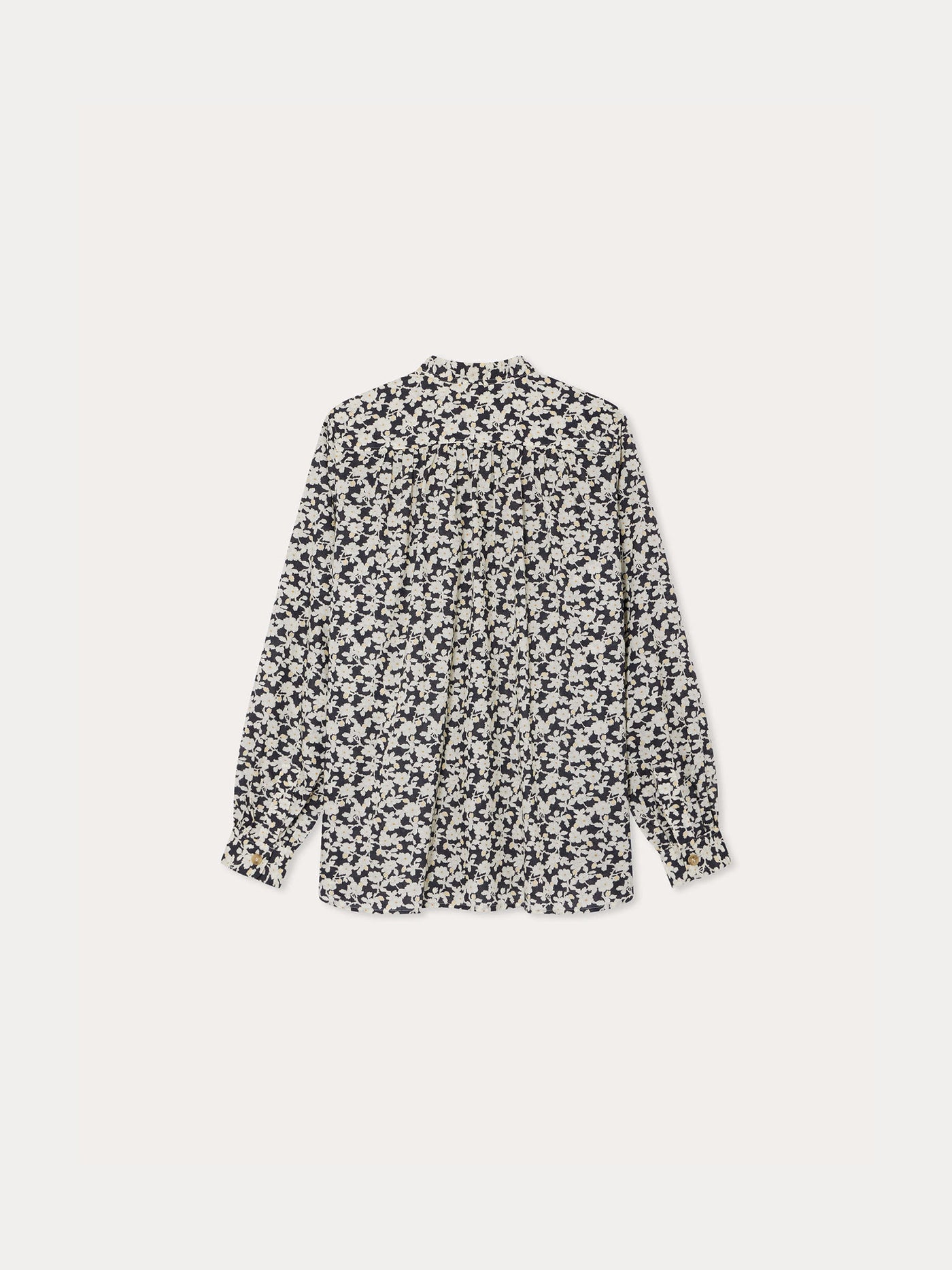 Bluse Monceau aus schwarzem Liberty-Stoff aus Bio-Baumwolle