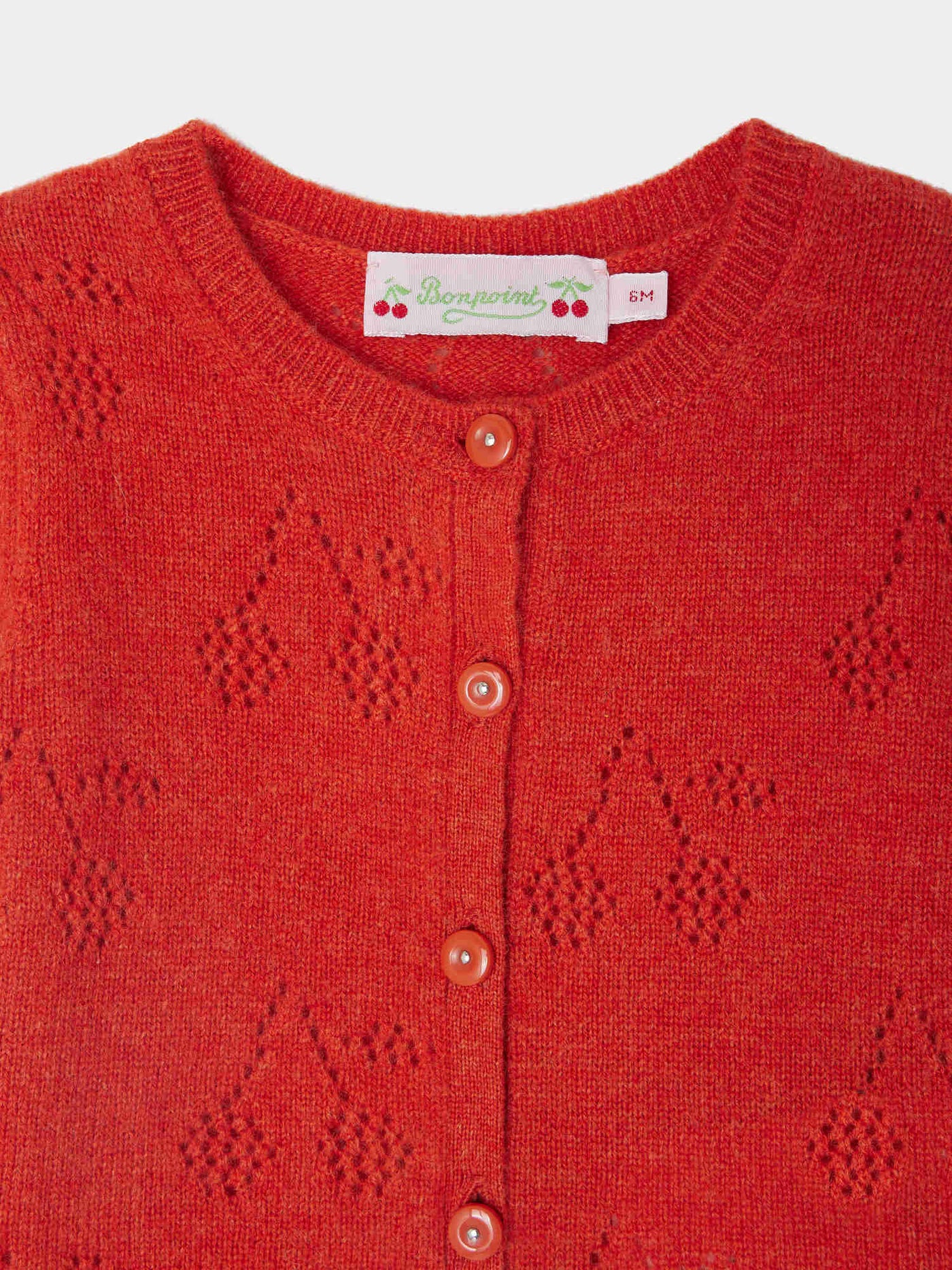 Tibile cherry pattern cashmere cardigan