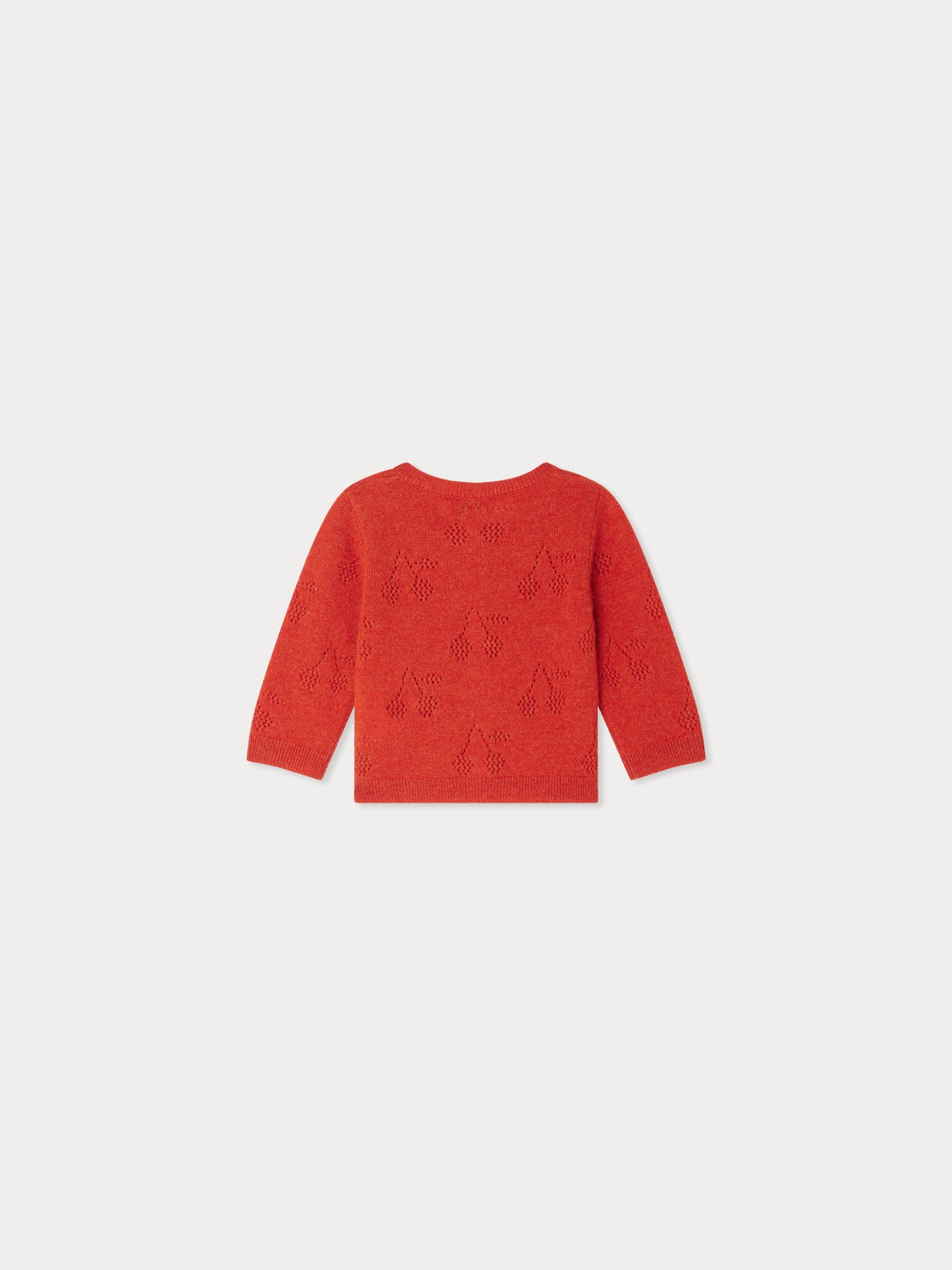 Tibile cherry pattern cashmere cardigan