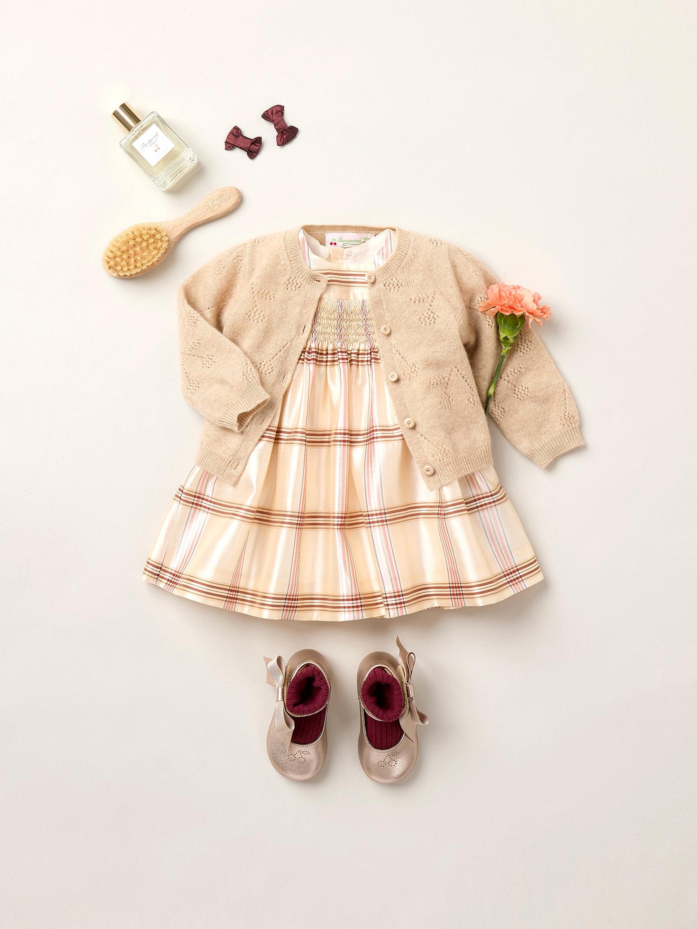 Cardigan Tibile motif cerises en cachemire