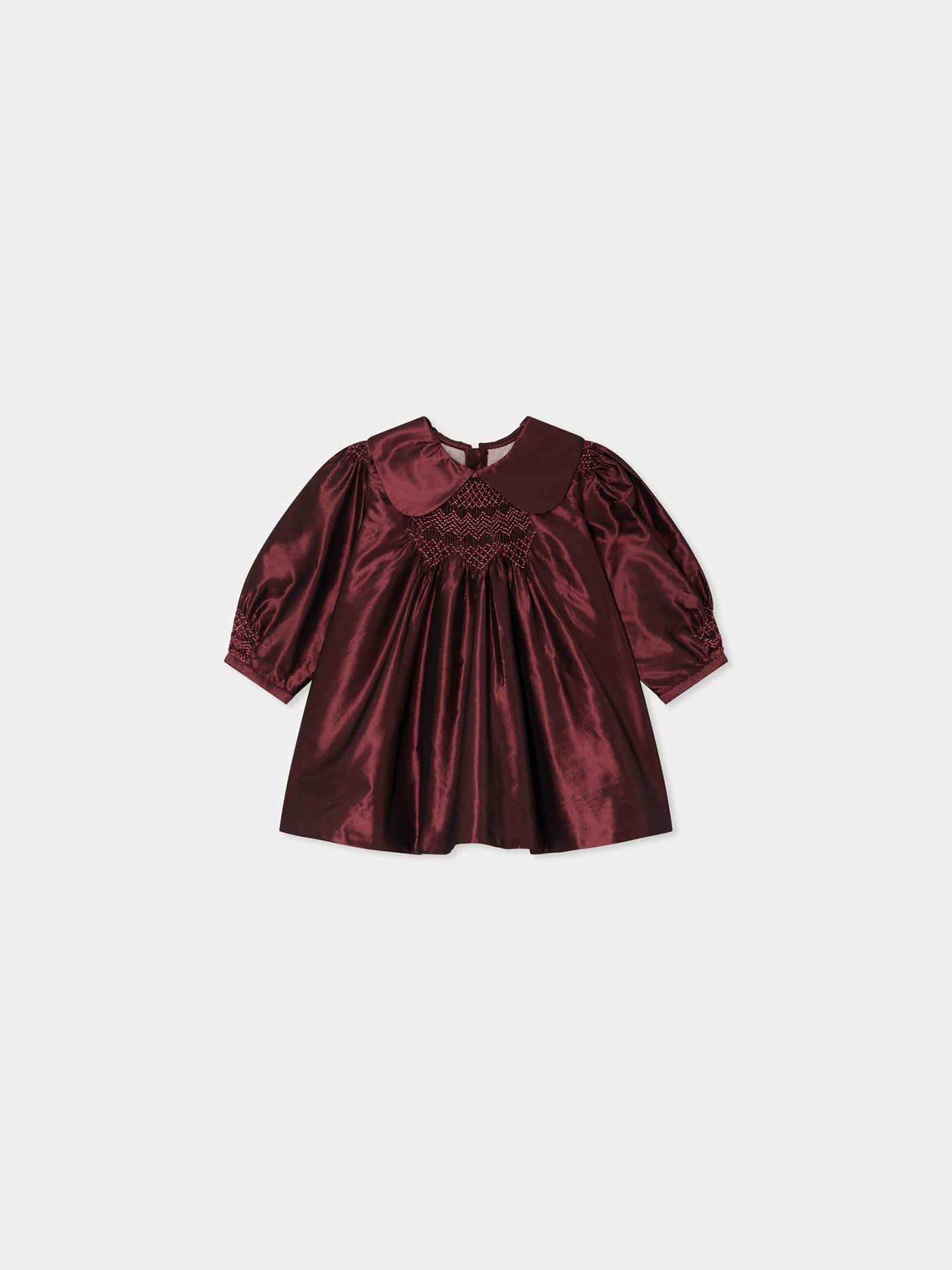 Abito Judy in taffetà di seta ricamato e smock