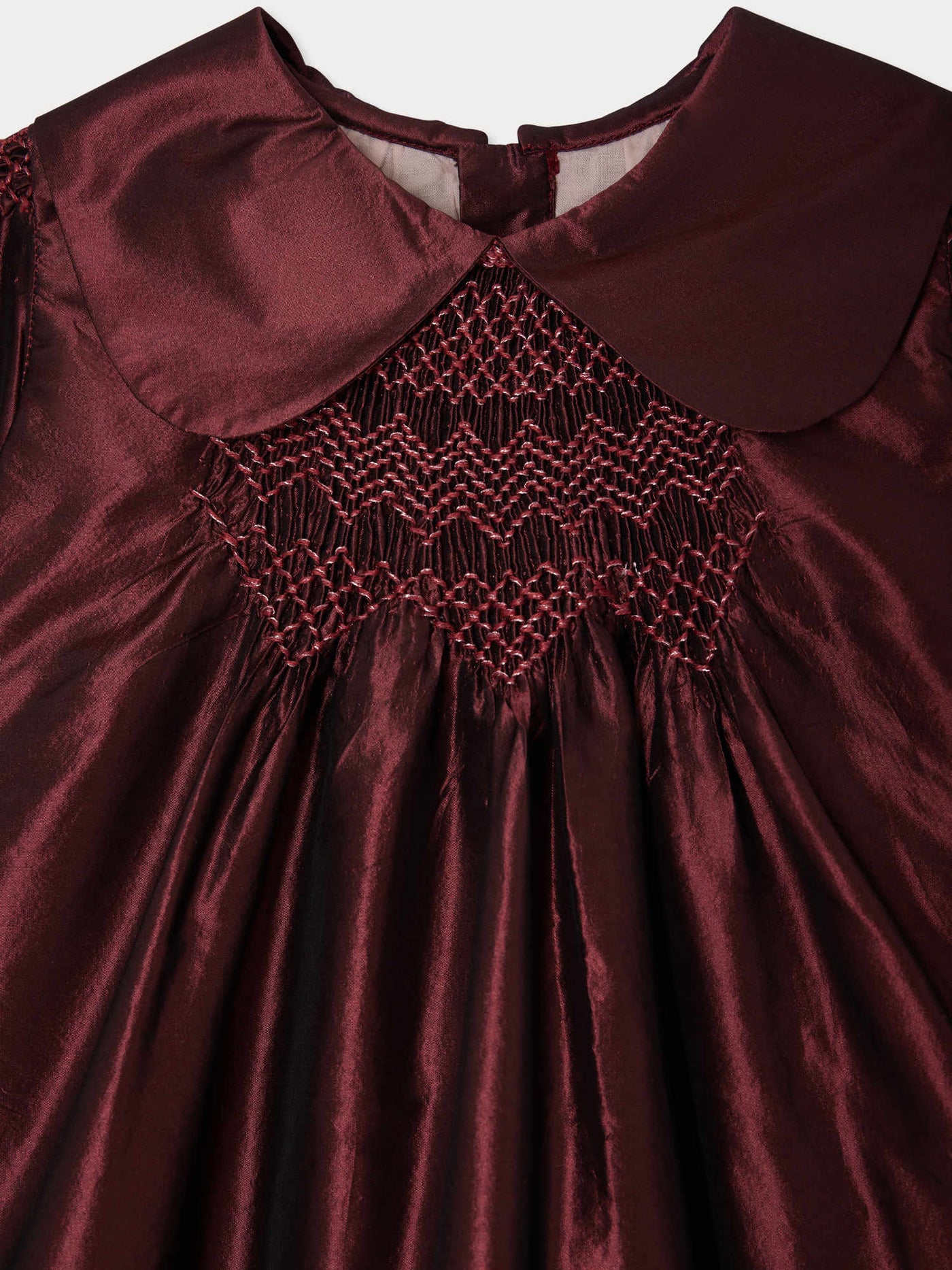 Abito Judy in taffetà di seta ricamato e smock