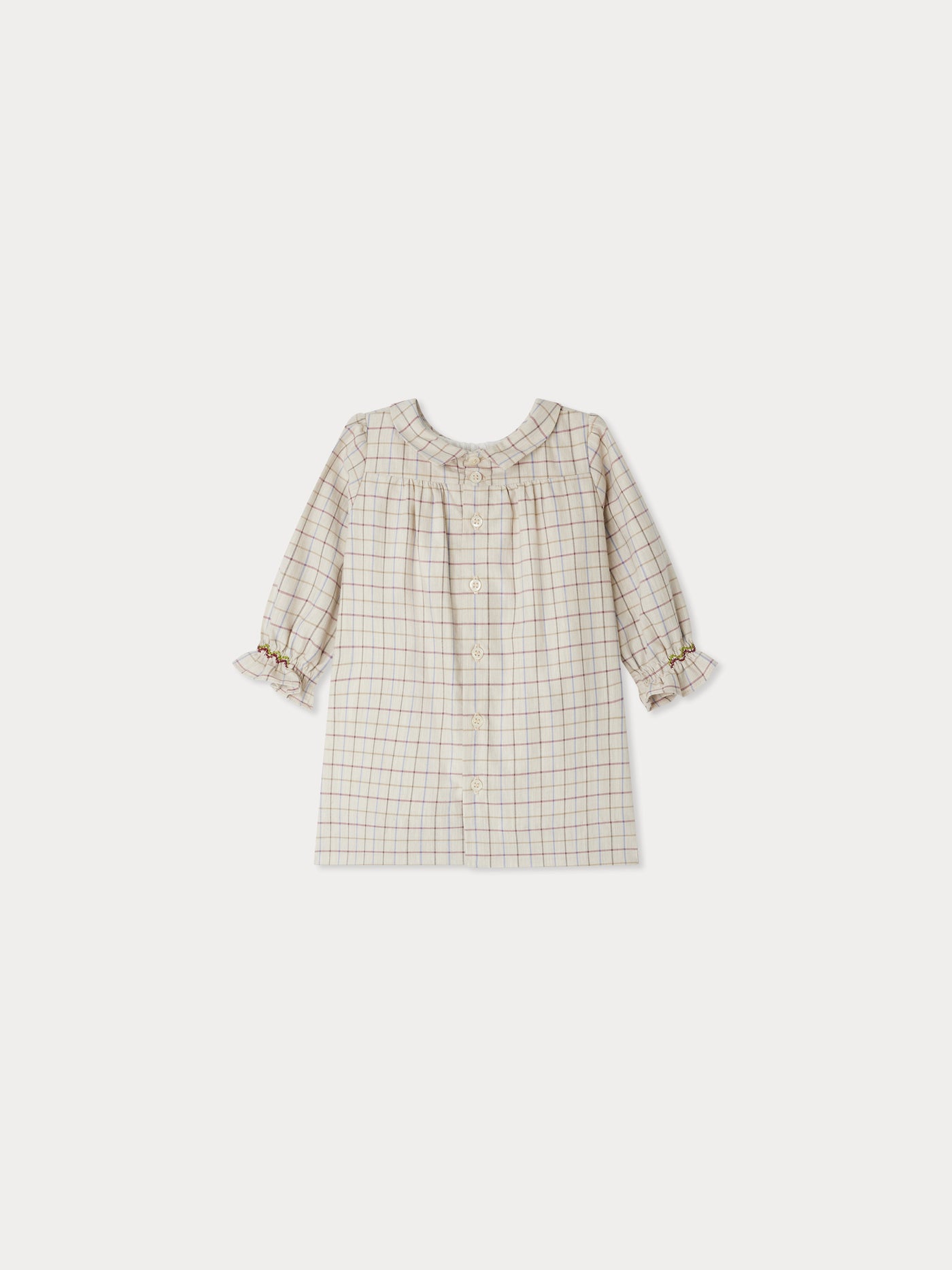 Robe Juju smockée et brodée à carreaux