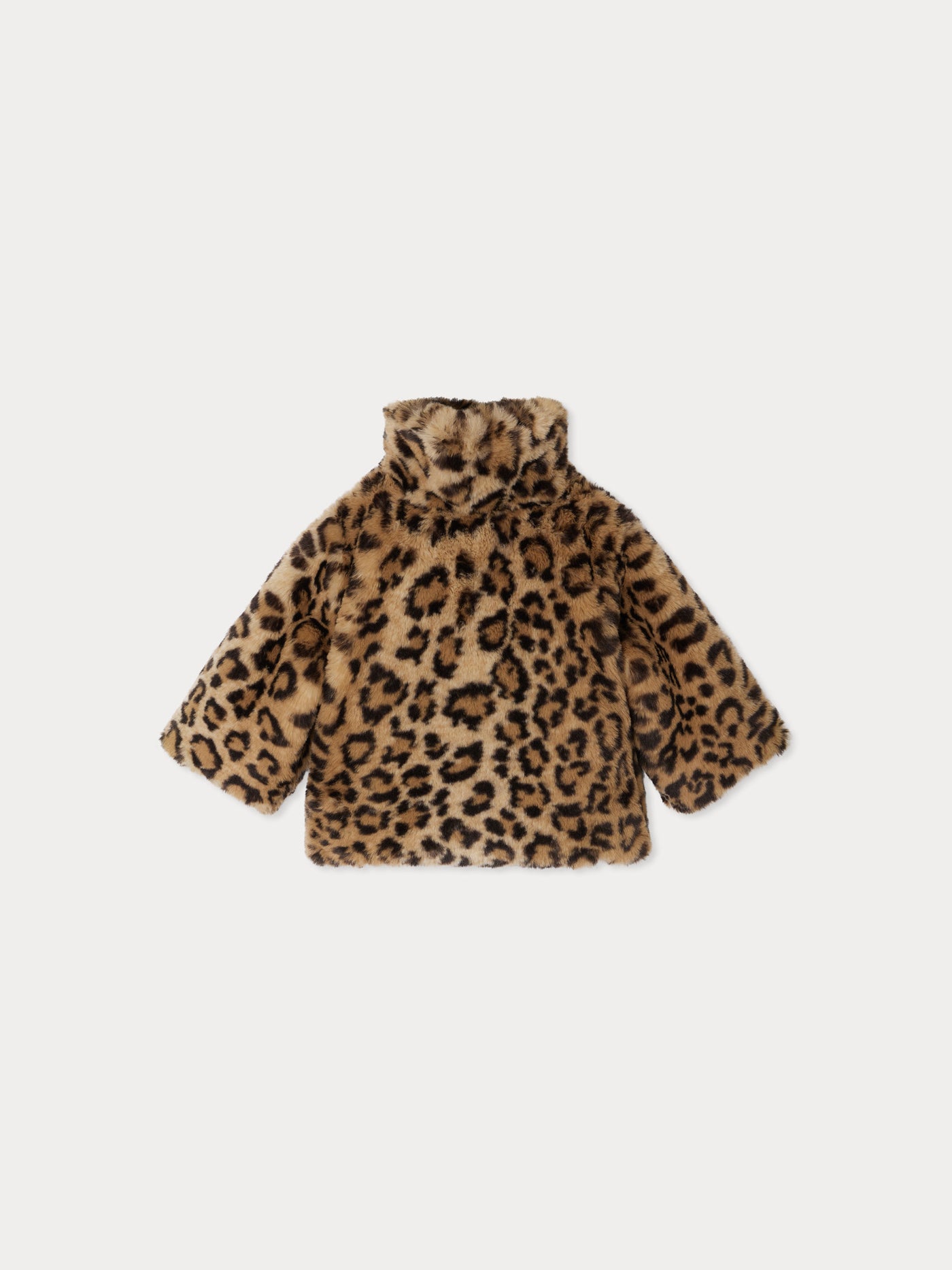 Cappotto morbido in pelliccia sintetica con stampa leopardata