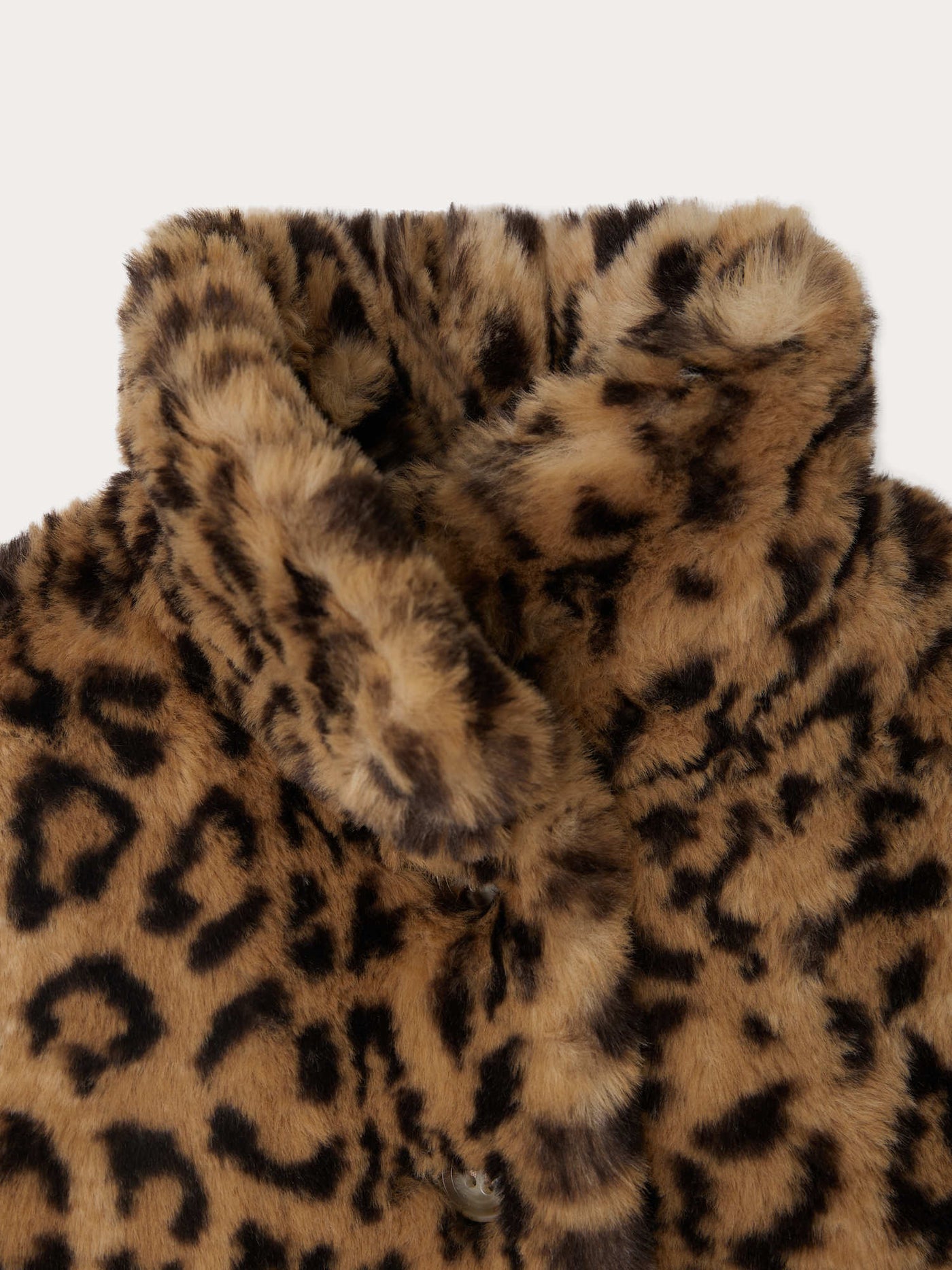 Cappotto morbido in pelliccia sintetica con stampa leopardata