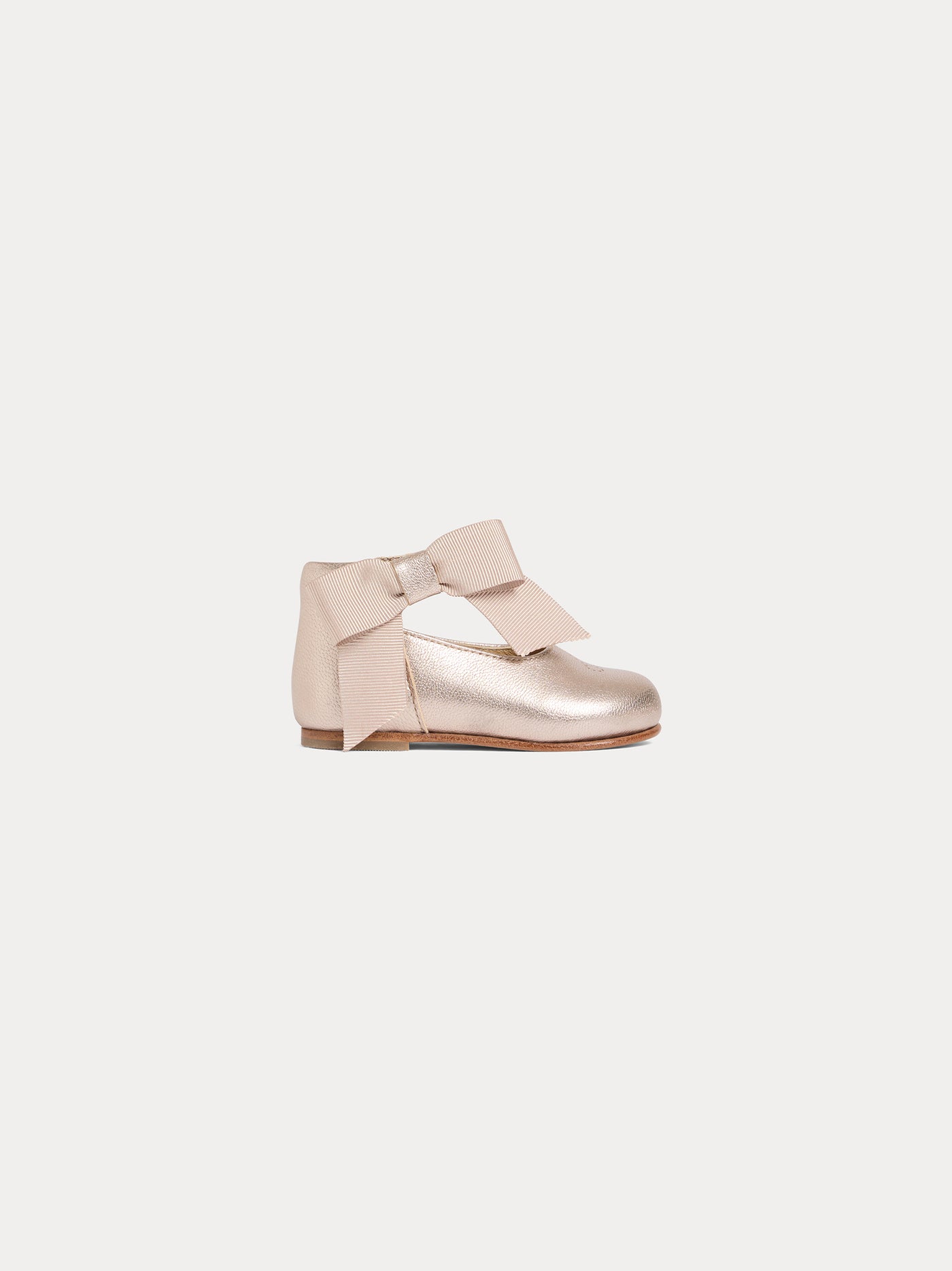 Scarpe primi passi Jain in pelle laminata rosa
