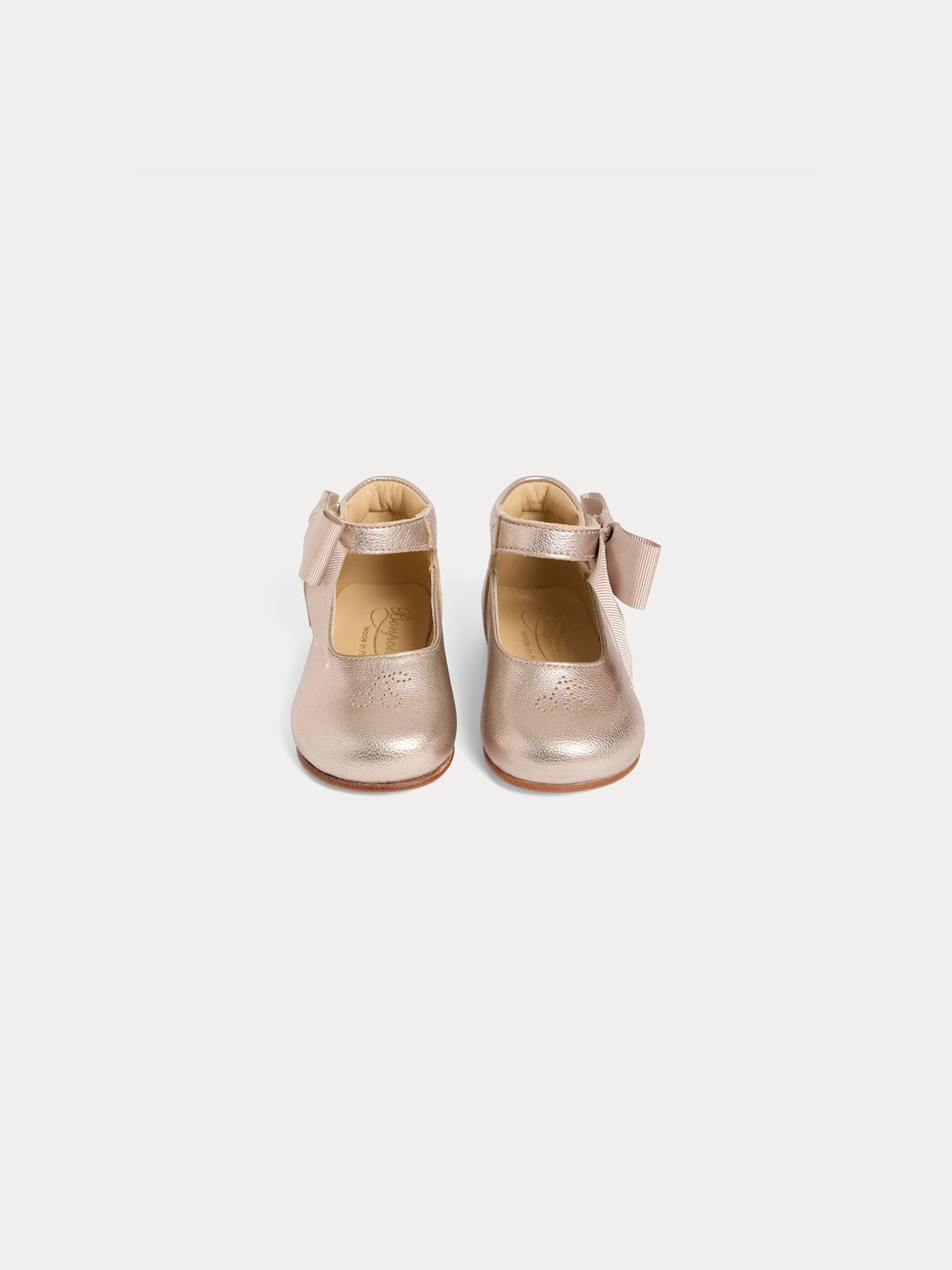 Scarpe primi passi Jain in pelle laminata rosa