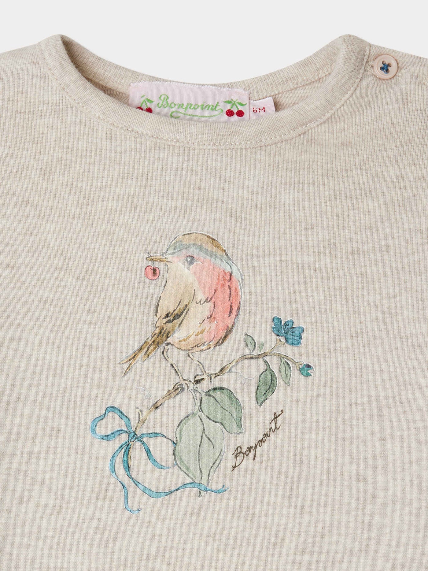 T-shirt Tahsina con stampa Bird in cotone biologico