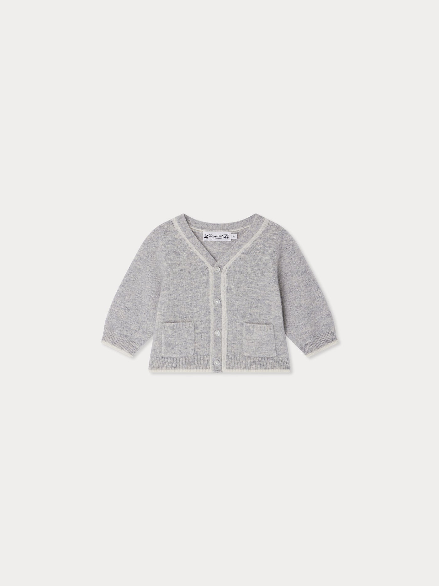 Tahiel blaugraue Kaschmir-Strickjacke