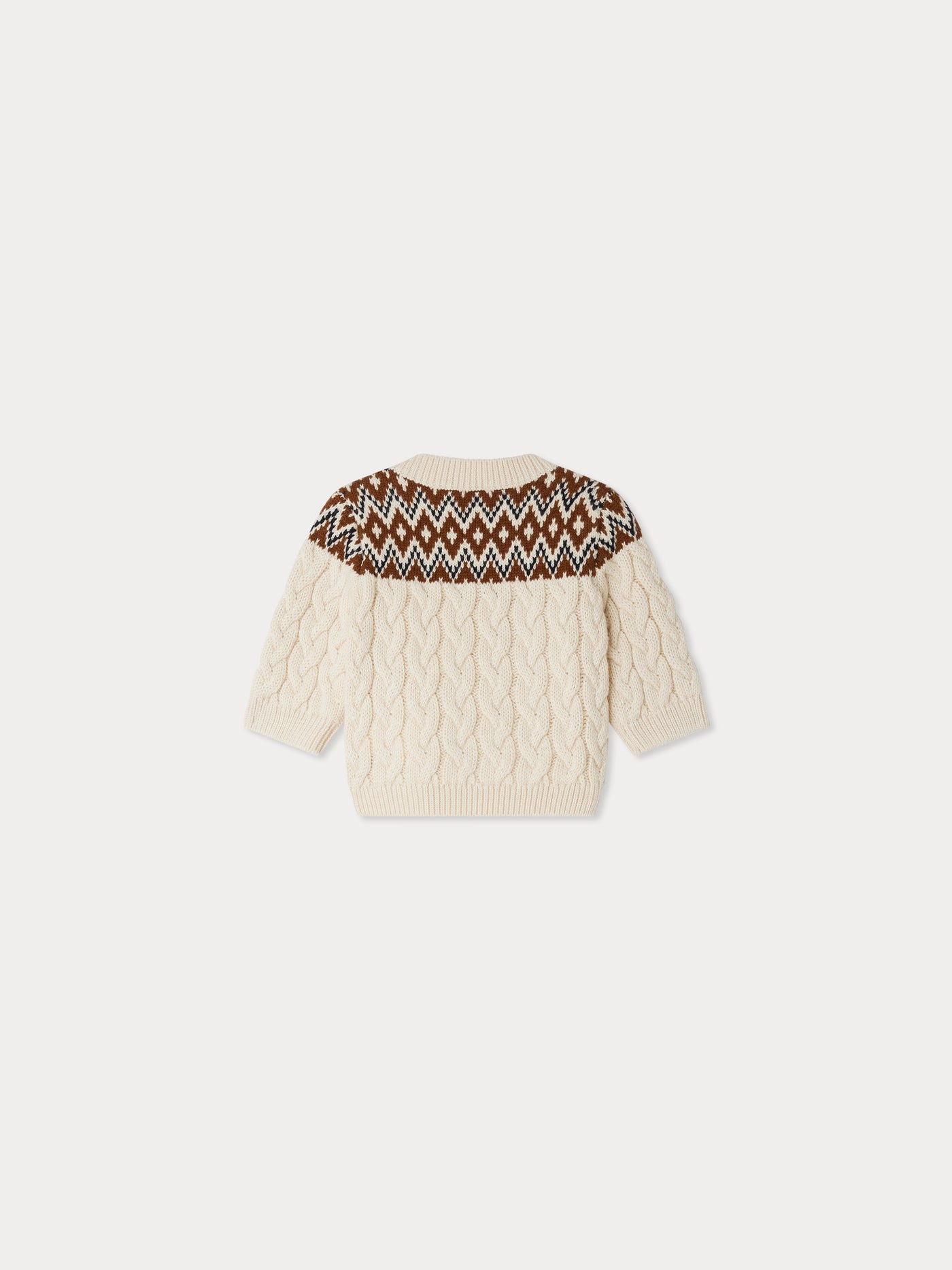 Joshua brauner Zopfmuster-Wollpullover