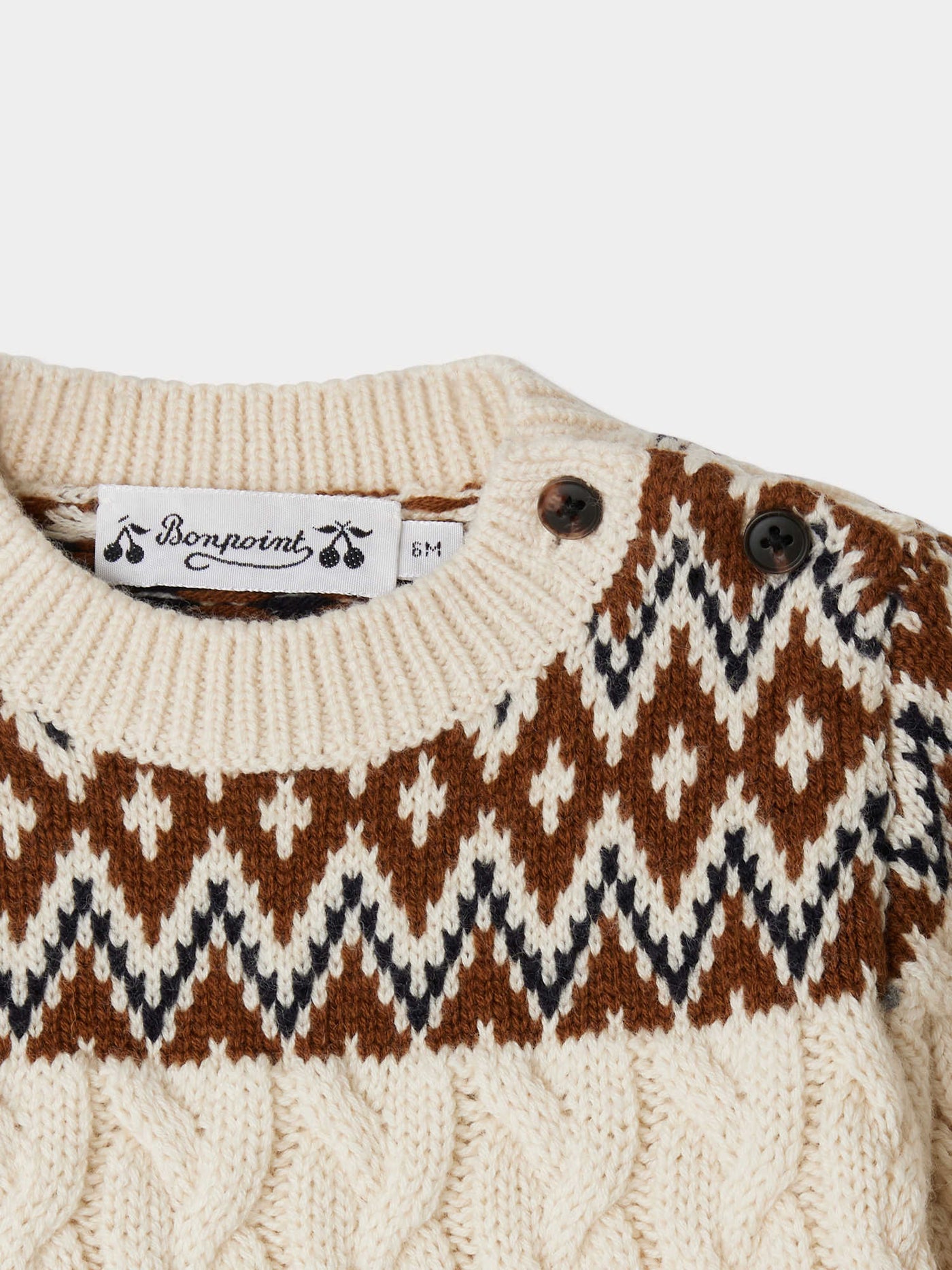 Maglione di lana a trecce marrone Joshua