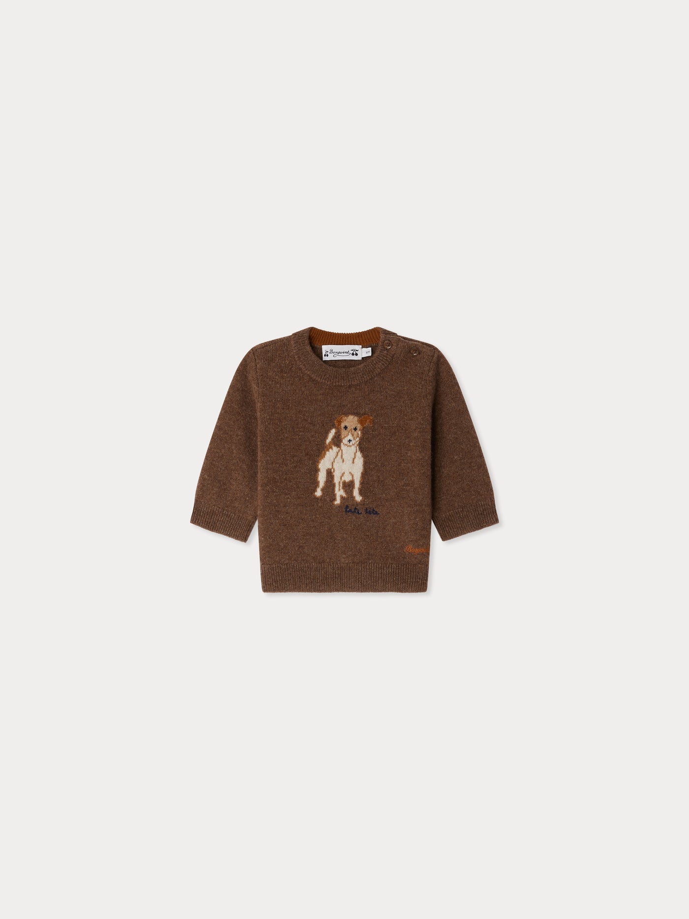 Almire Jacquardpullover mit handgesticktem Wollhund