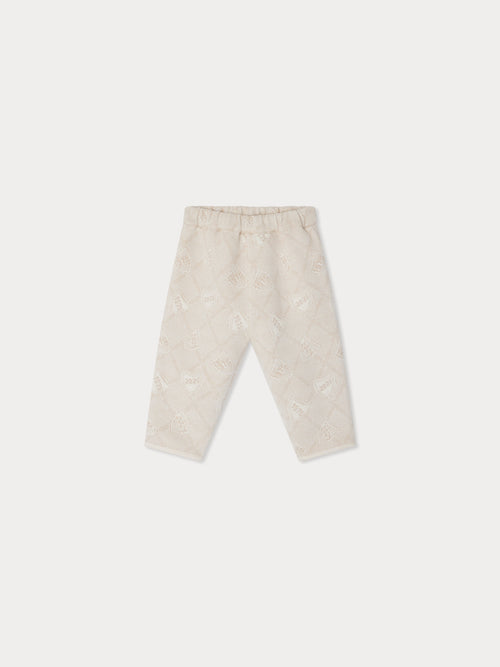 Joggers trapuntati Elvin con motivo jacquard in cotone biologico