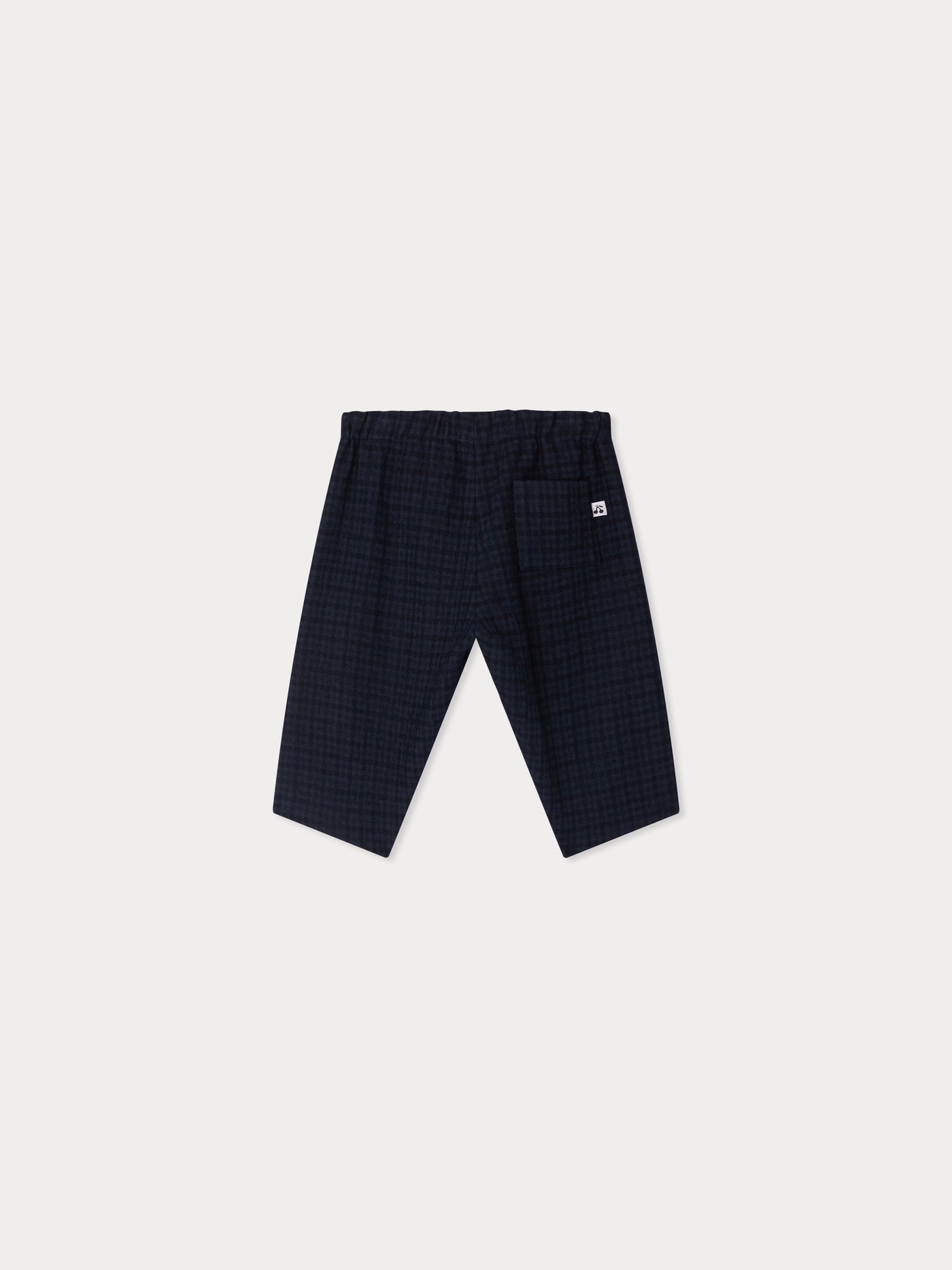 Pantalon Dandy à carreaux ton sur ton en coton biologique et laine
