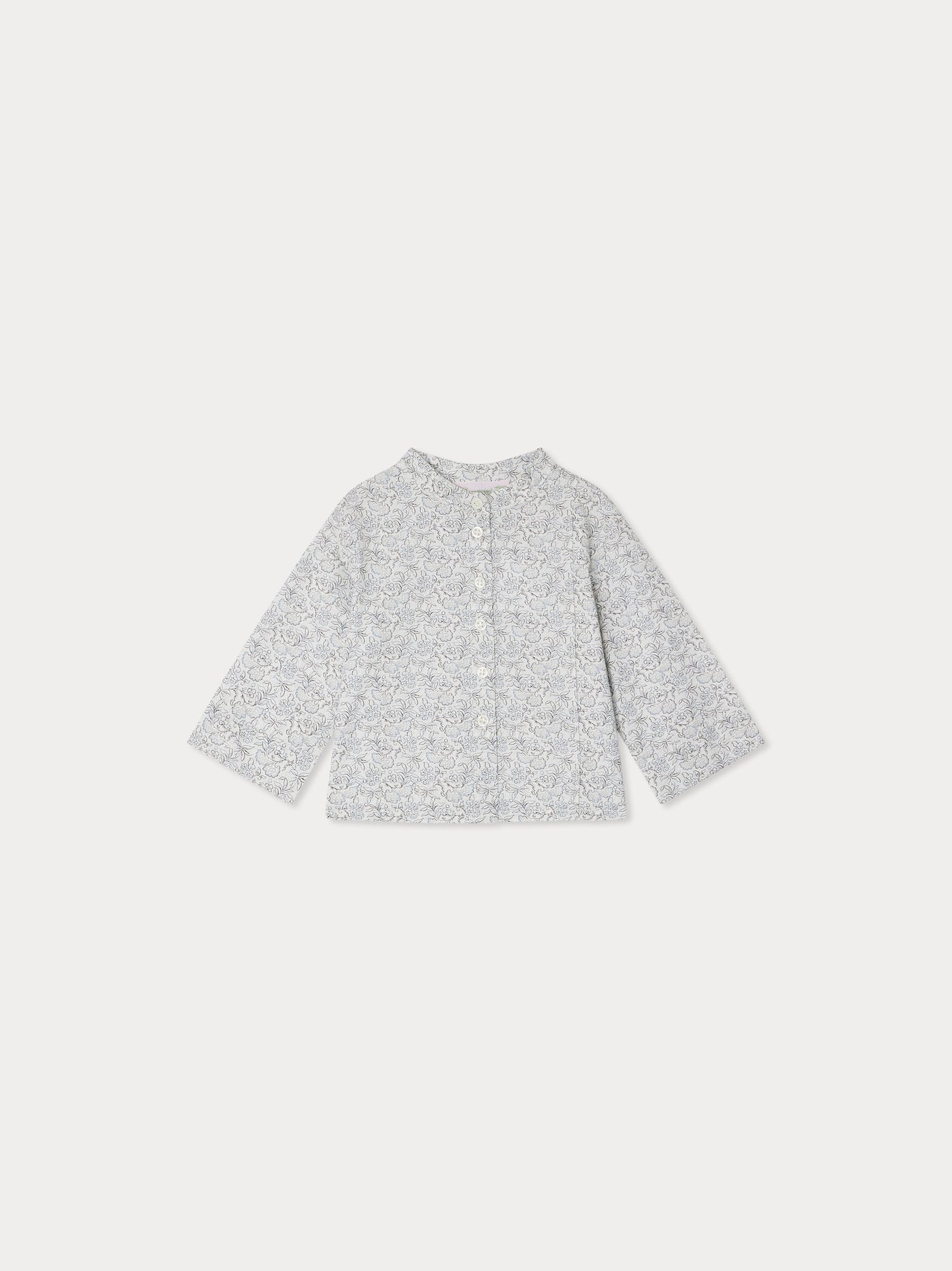 Ganni-Hemd mit blaugrauem Blumenmuster