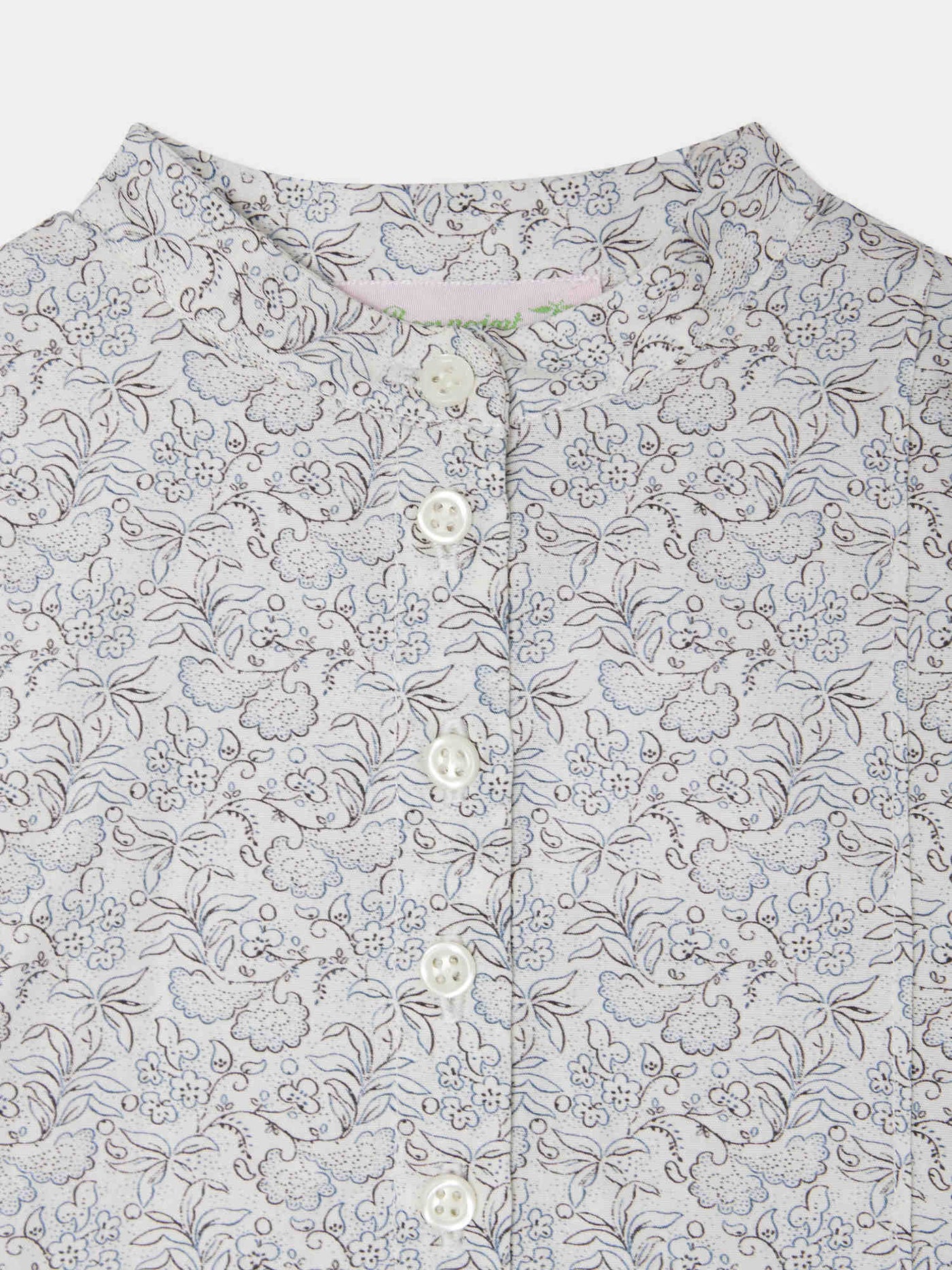 Ganni-Hemd mit blaugrauem Blumenmuster