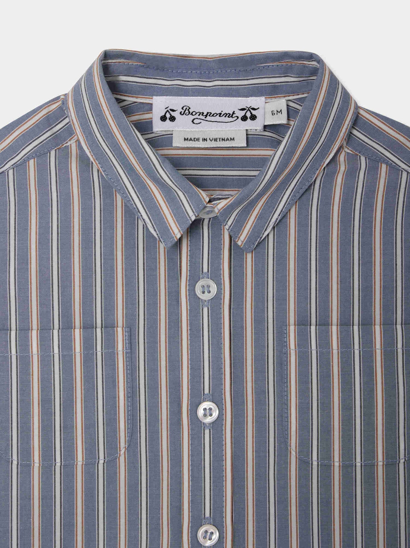 Camicia a righe Mico in popeline di cotone biologico