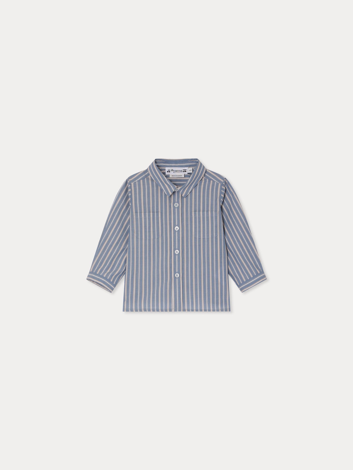 Chemise Mico rayée en popeline de coton biologique