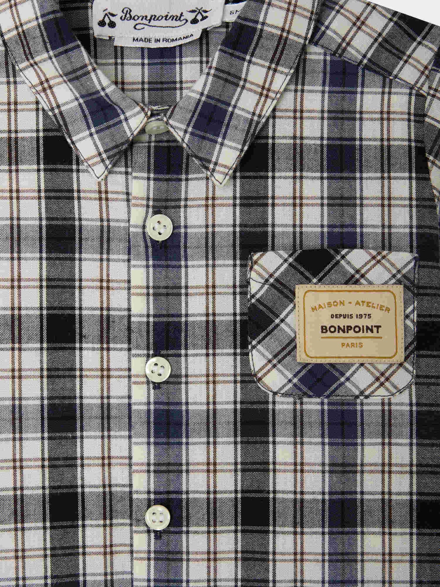Chemise Malo à carreaux en coton biologique