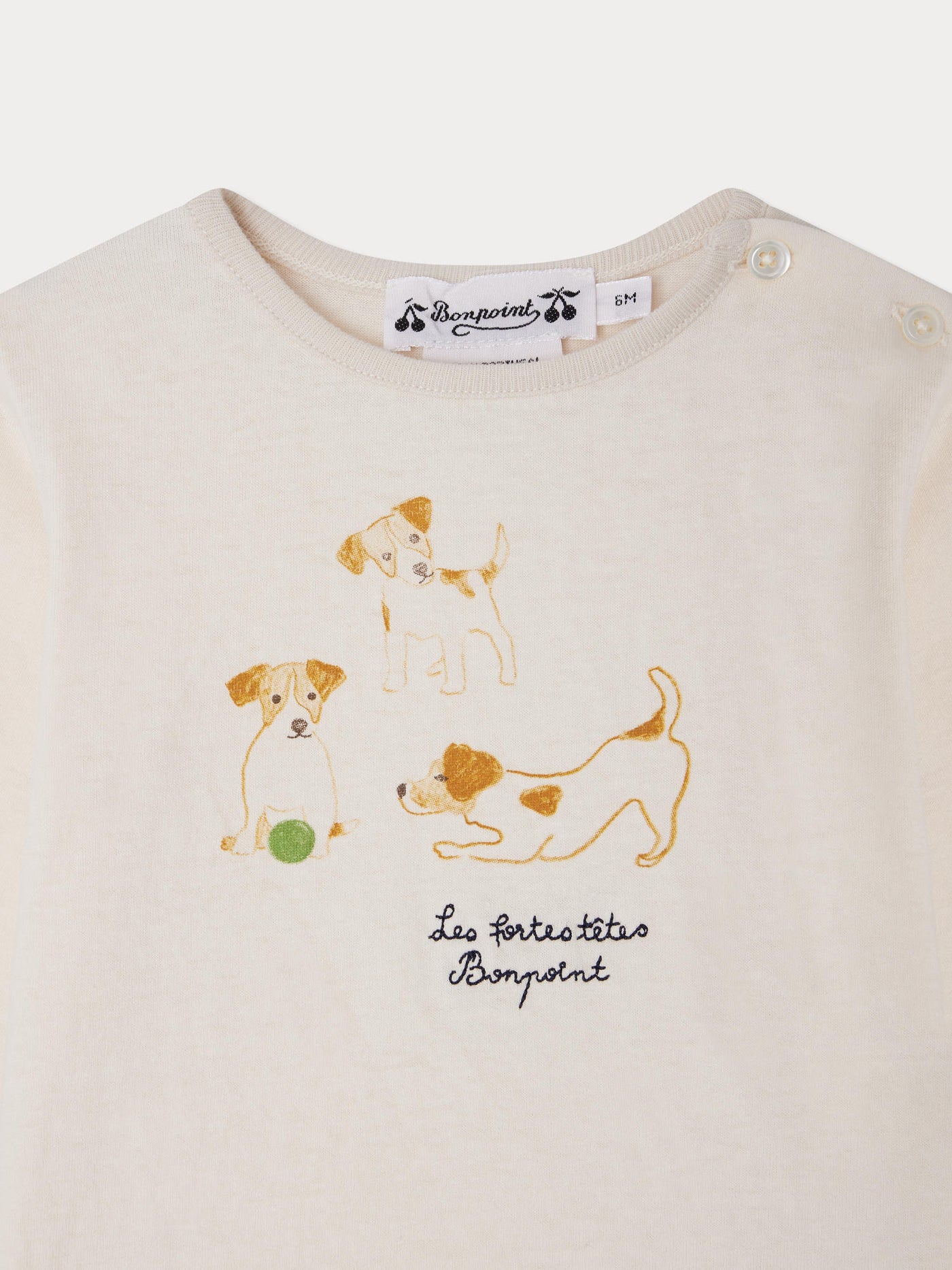 T-shirt Tahsin à imprimé Chiots en coton biologique