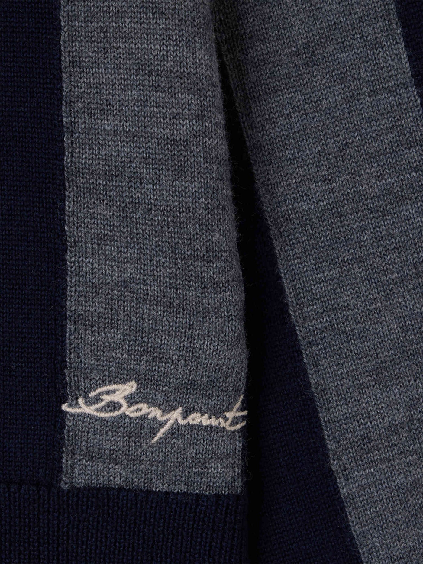 Cardigan Mandel col V à rayures grises en laine