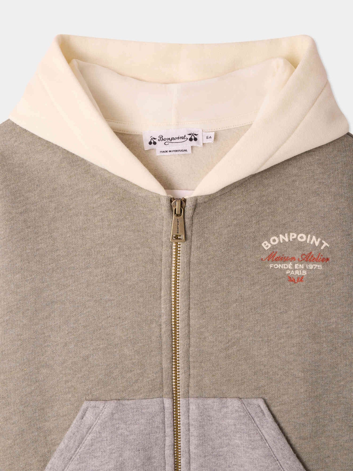 Sweatshirt Elroy mit Reißverschluss khaki meliert